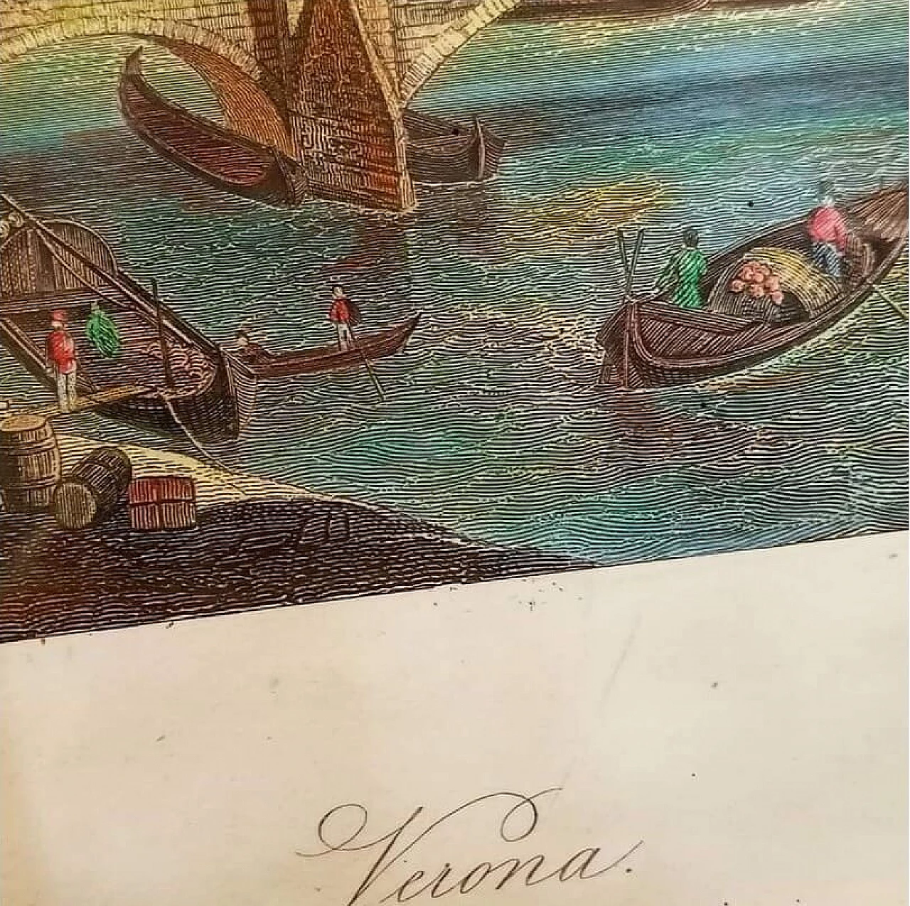 Albert Henry Payne, Verona, etching with watercolour, 1840 5