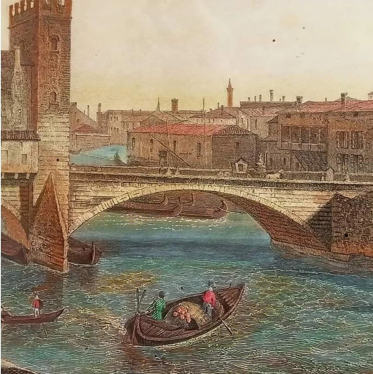 Albert Henry Payne, Verona, acquaforte con all'acquerello, 1840 6