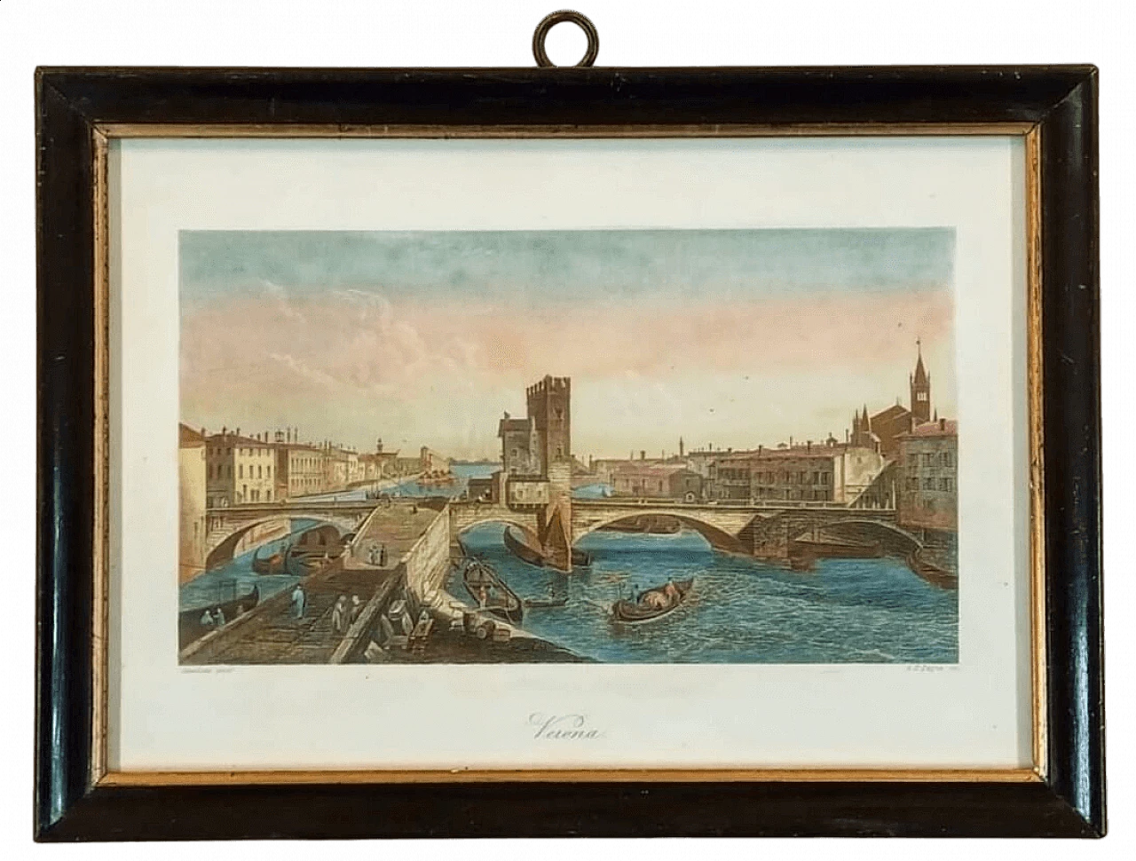 Albert Henry Payne, Verona, etching with watercolour, 1840 11