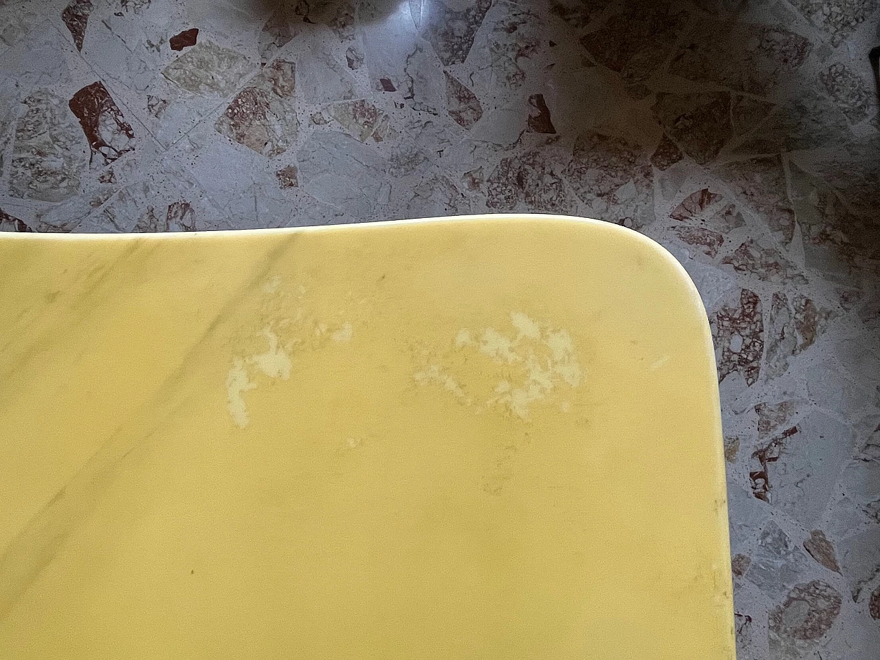 Wooden table with marble top attributable to Osvaldo Borsani, 1950s 7