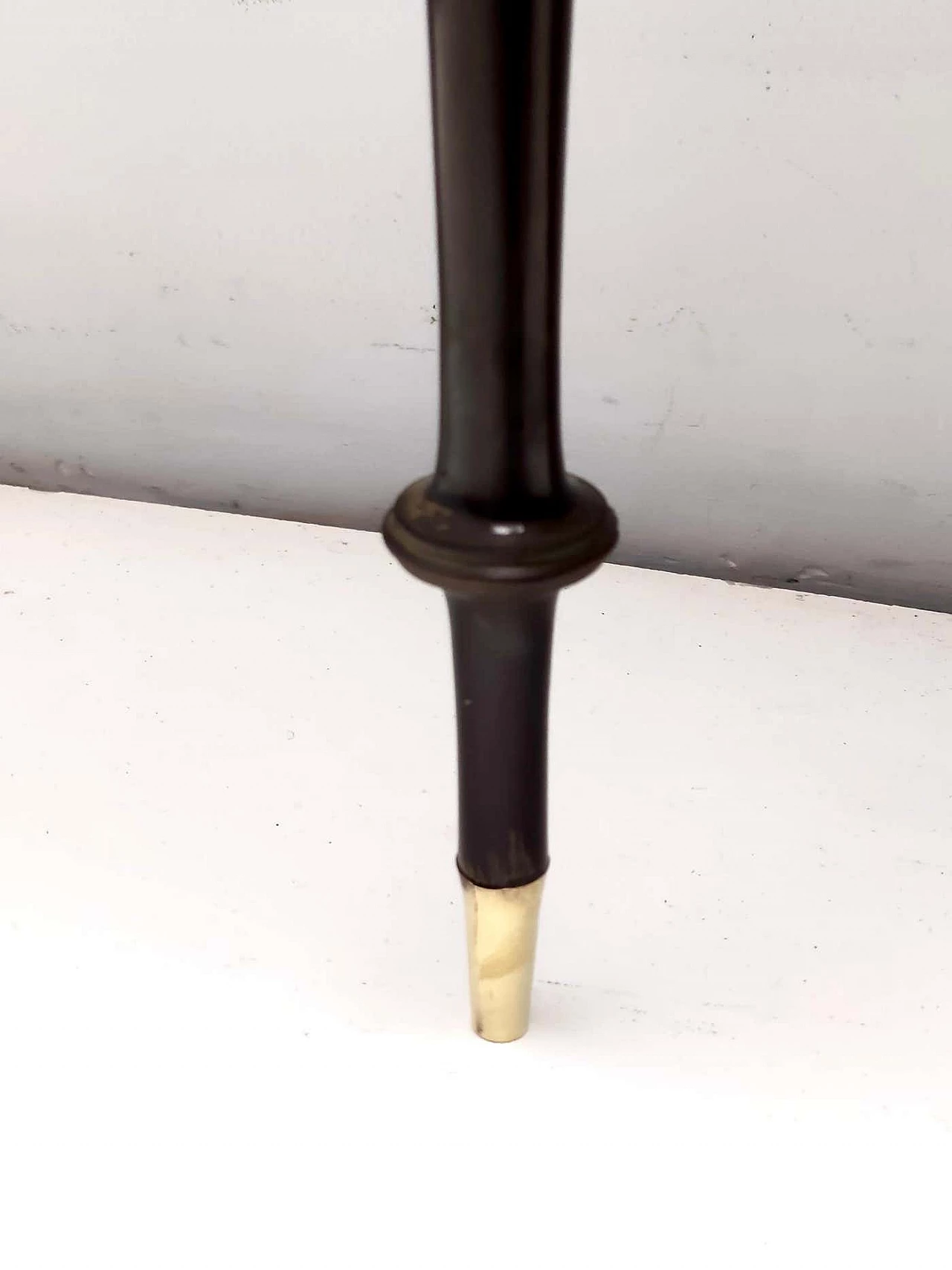 Inlaid beech and Rosa Portogallo marble half-moon console, 1950s 6