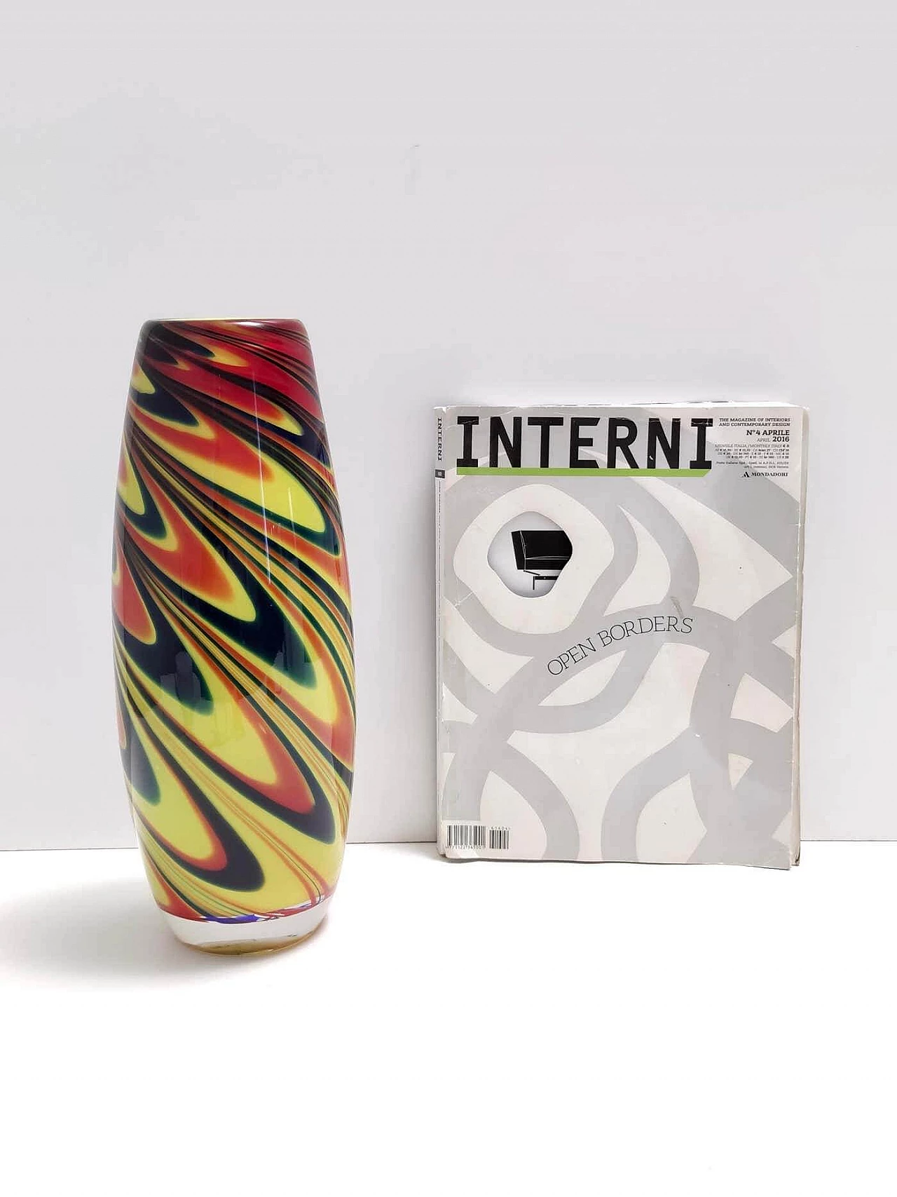 Vaso in vetro di Murano incamiciato e soffiato a mano, anni '80 8