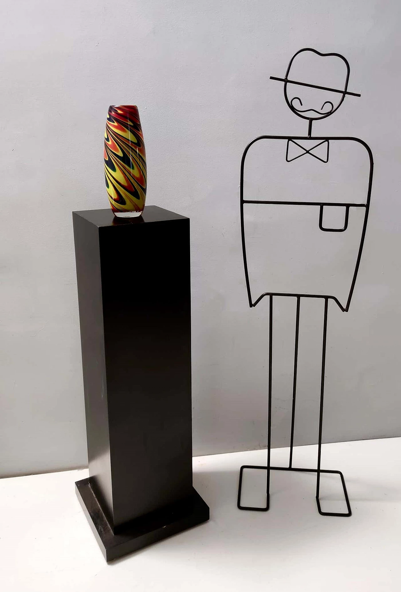 Vaso in vetro di Murano incamiciato e soffiato a mano, anni '80 10