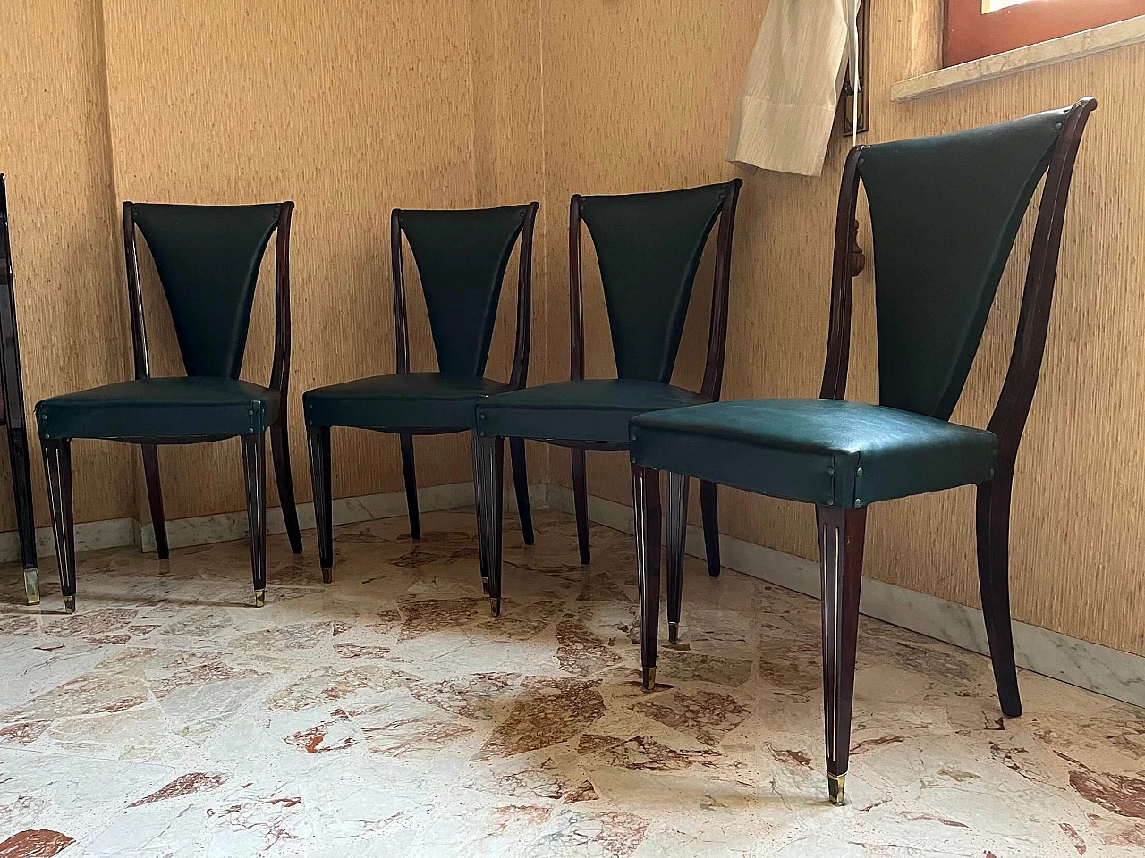 4 Dining chairs in the style of Paolo Buffa, 1950s 4