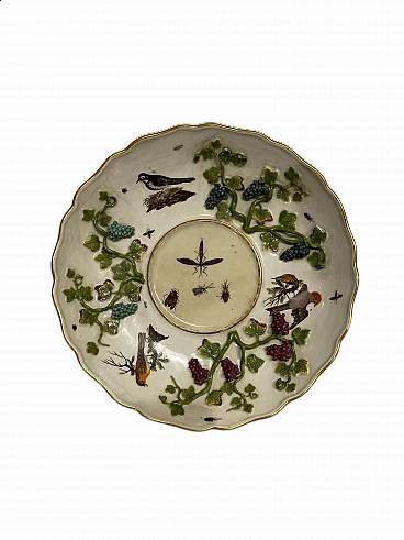 Piatto in ceramica Meissen con decorazioni naturali, 1770