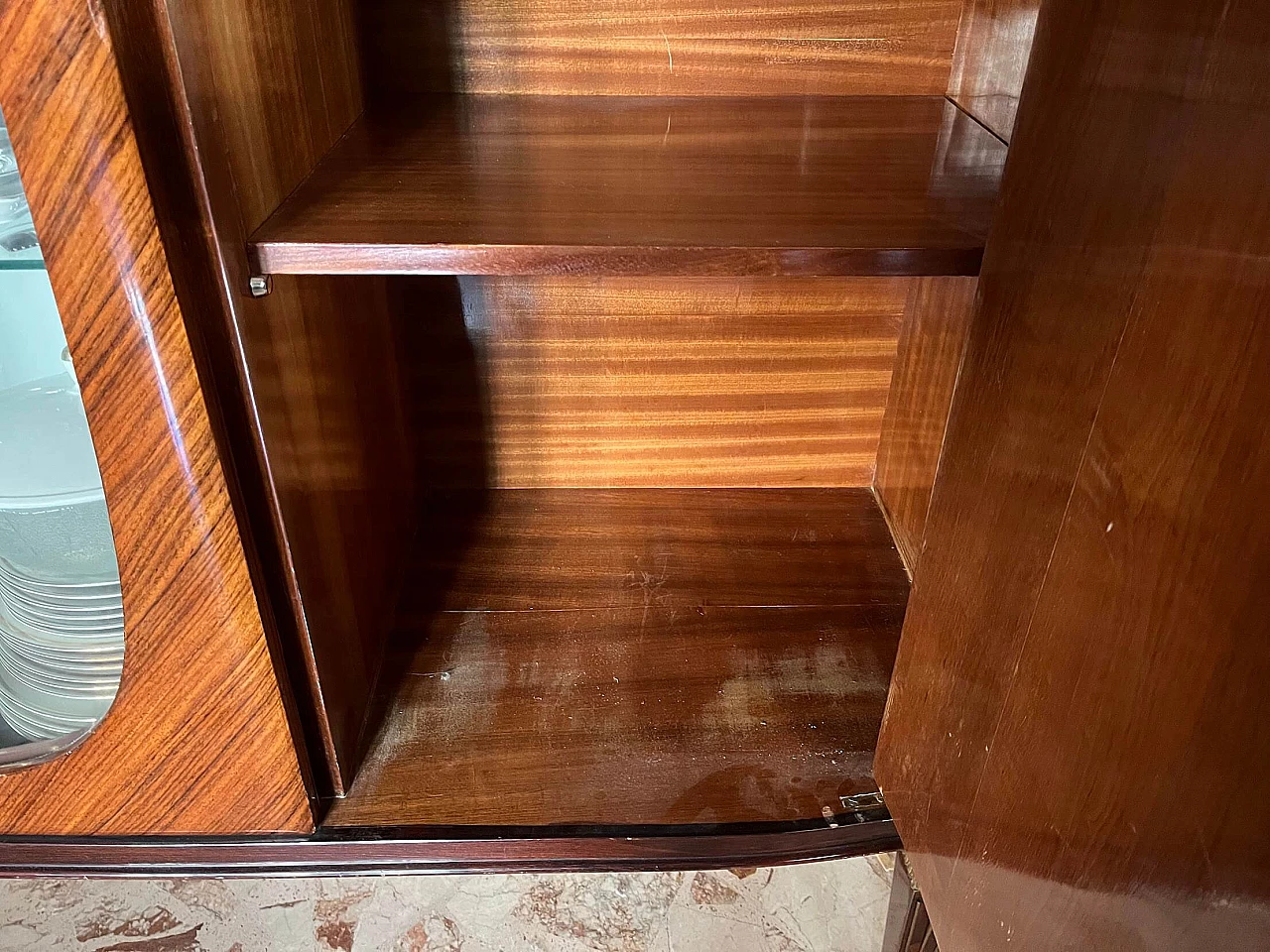 Credenza in legno con applicazioni in ottone nello stile di Paolo Buffa, anni '50 16