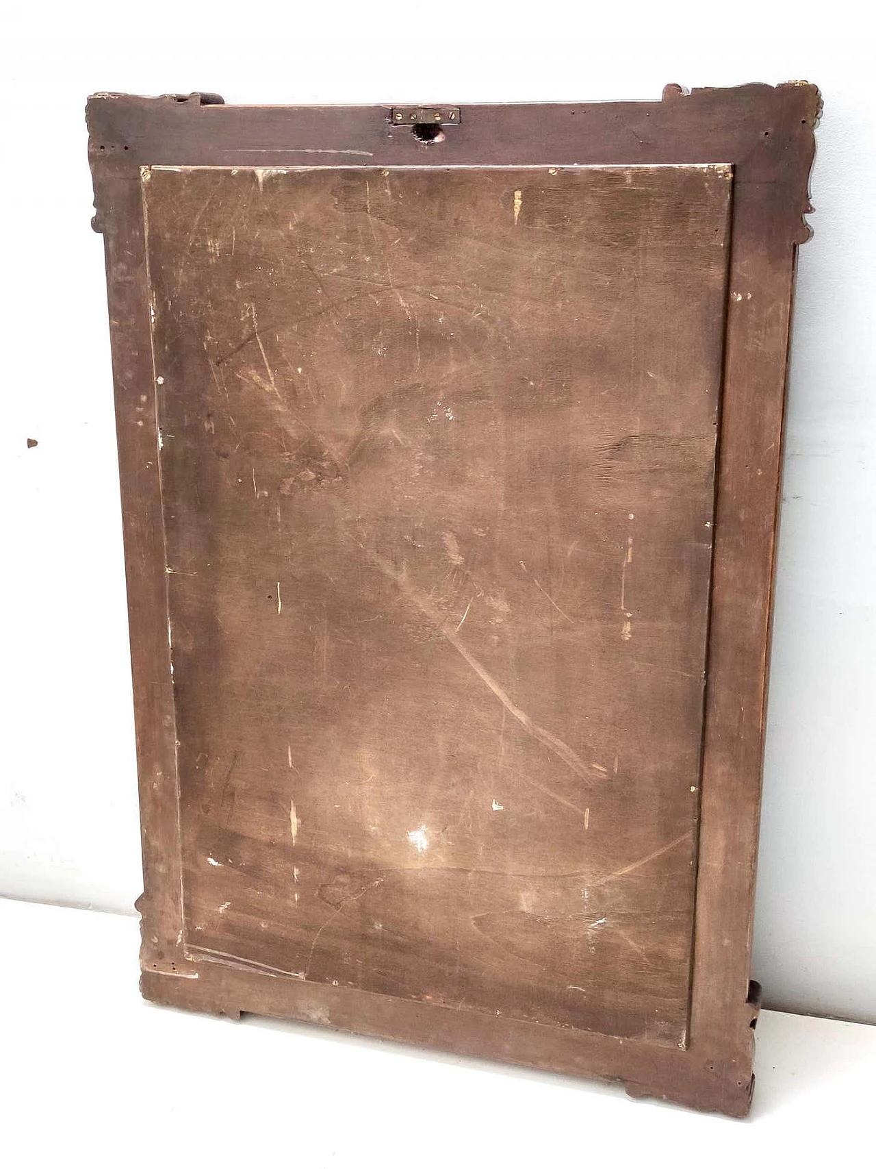 Specchio da parete con cornice in faggio e noce, anni '40 2