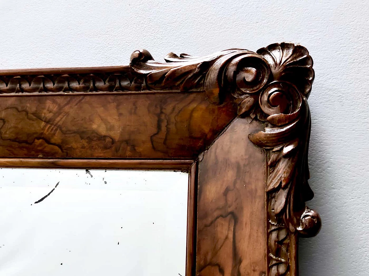 Wall mirror with beech and walnut frame, 1940s 12