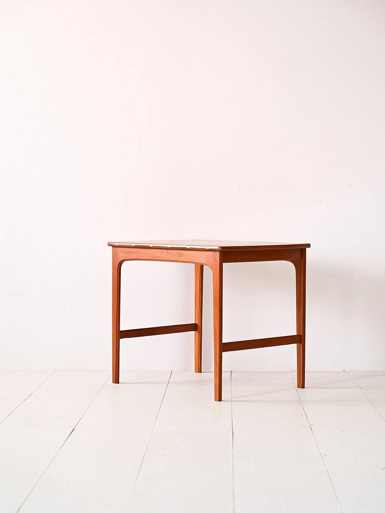 Scandinavian teak coffee table with inlaid details, 1960s 4