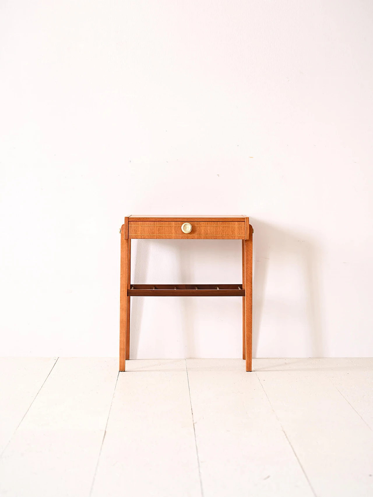 Scandinavian teak and beech bedside table, 1960s 2