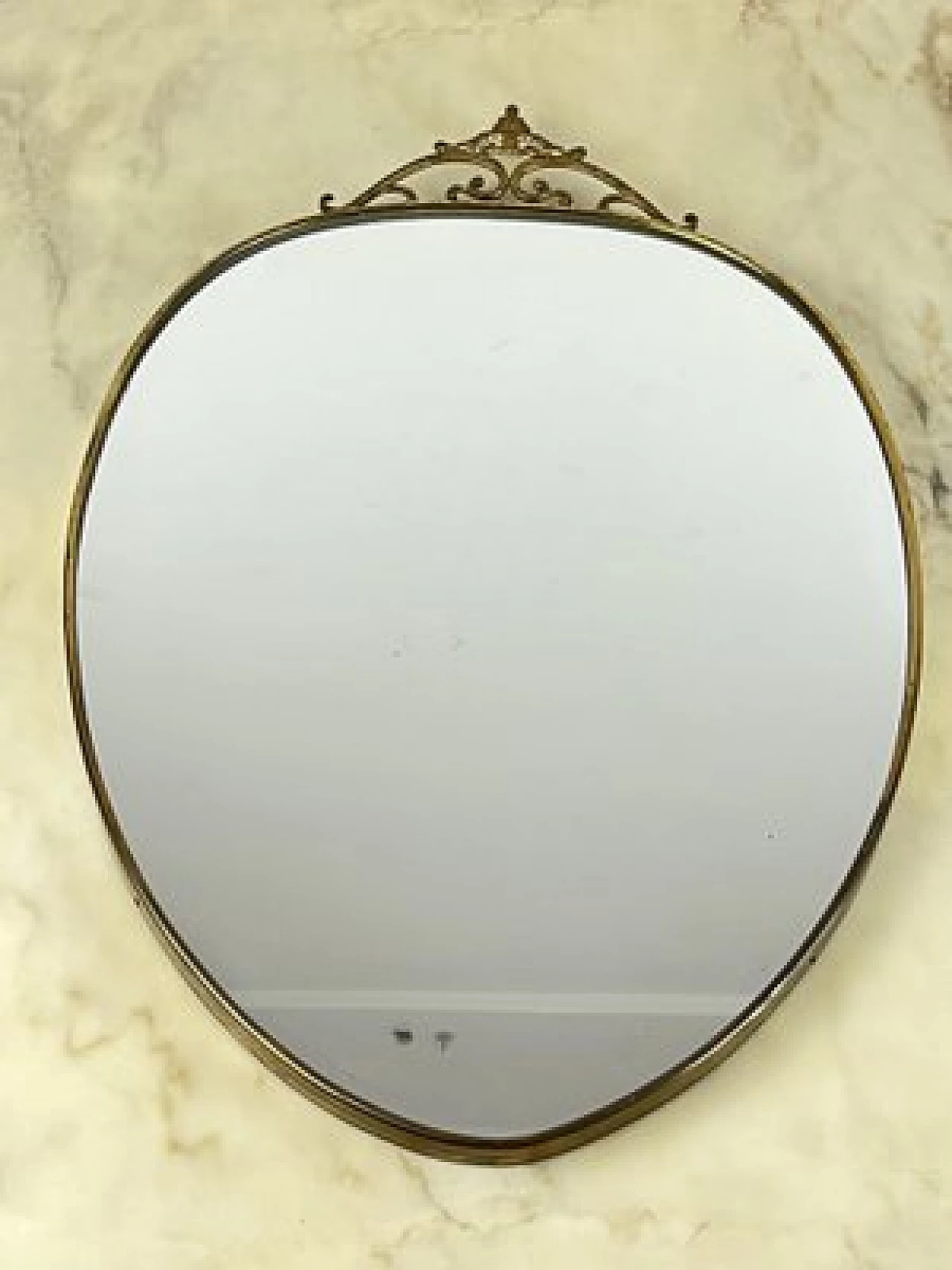 Specchio da parete con cornice in ottone, anni '60 1