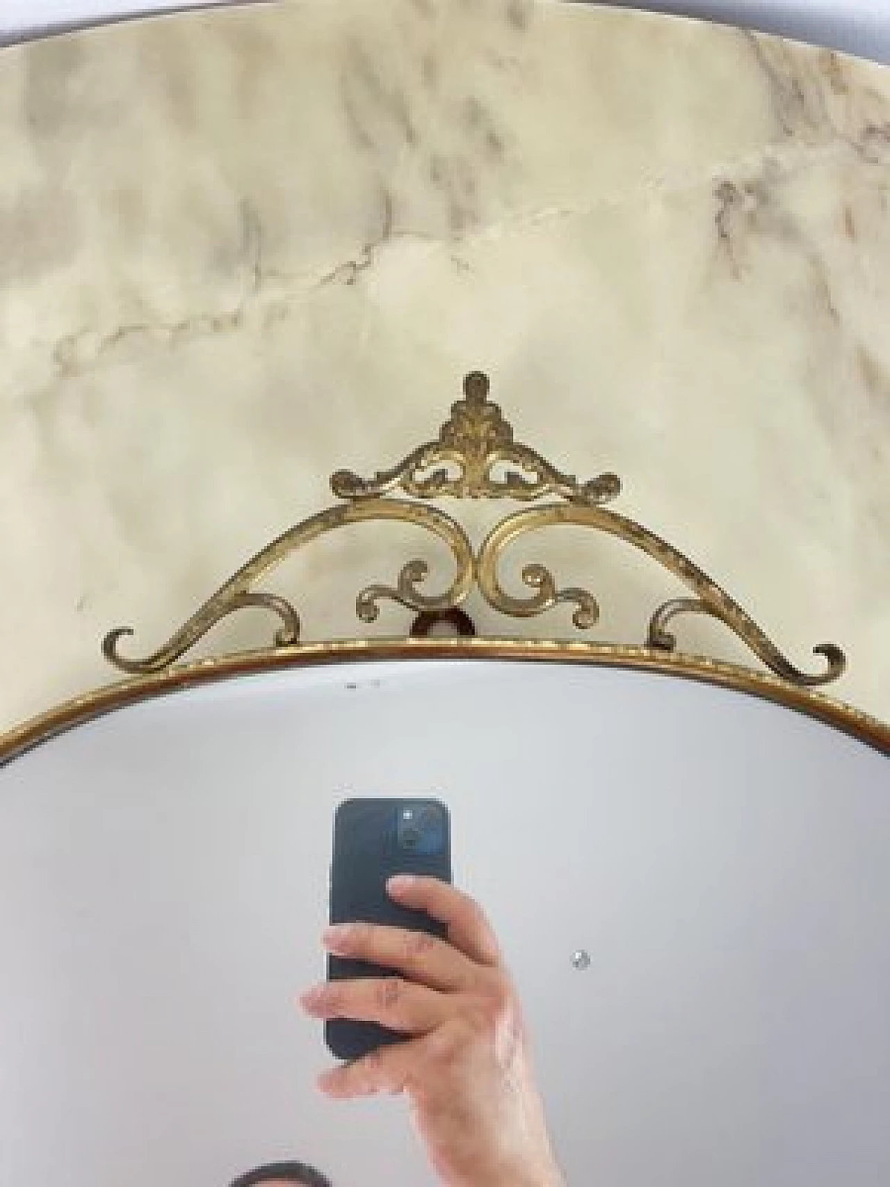 Wall mirror with brass frame, 1960s 5