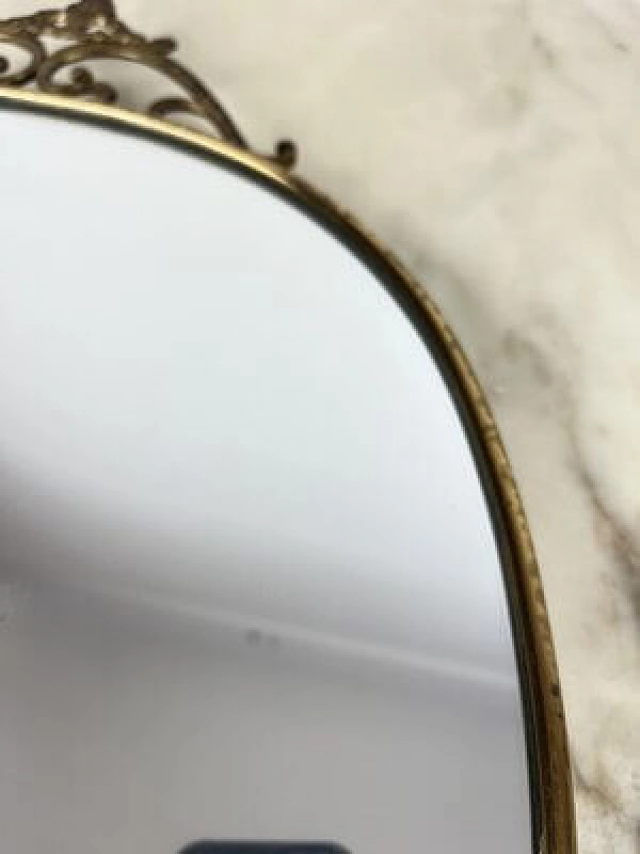 Specchio da parete con cornice in ottone, anni '60 8