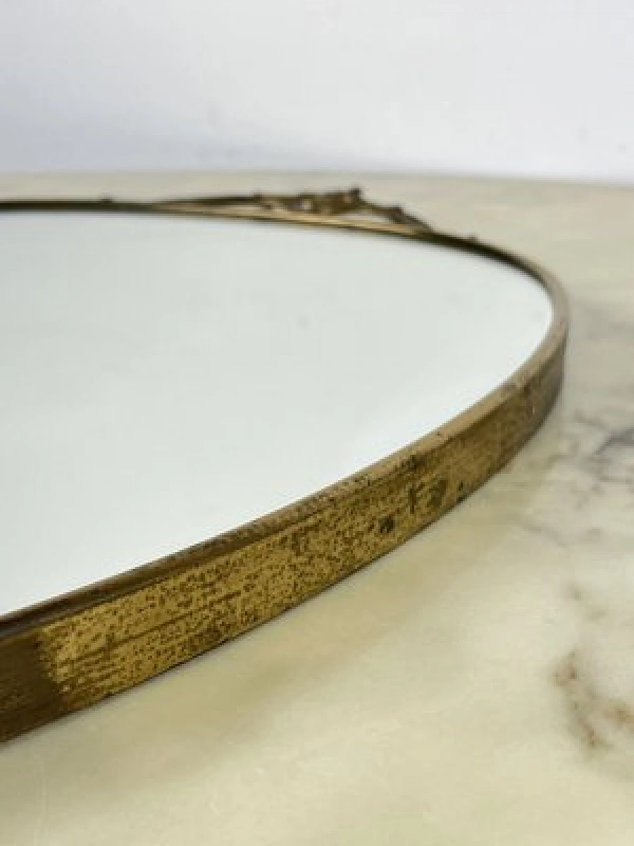 Wall mirror with brass frame, 1960s 10