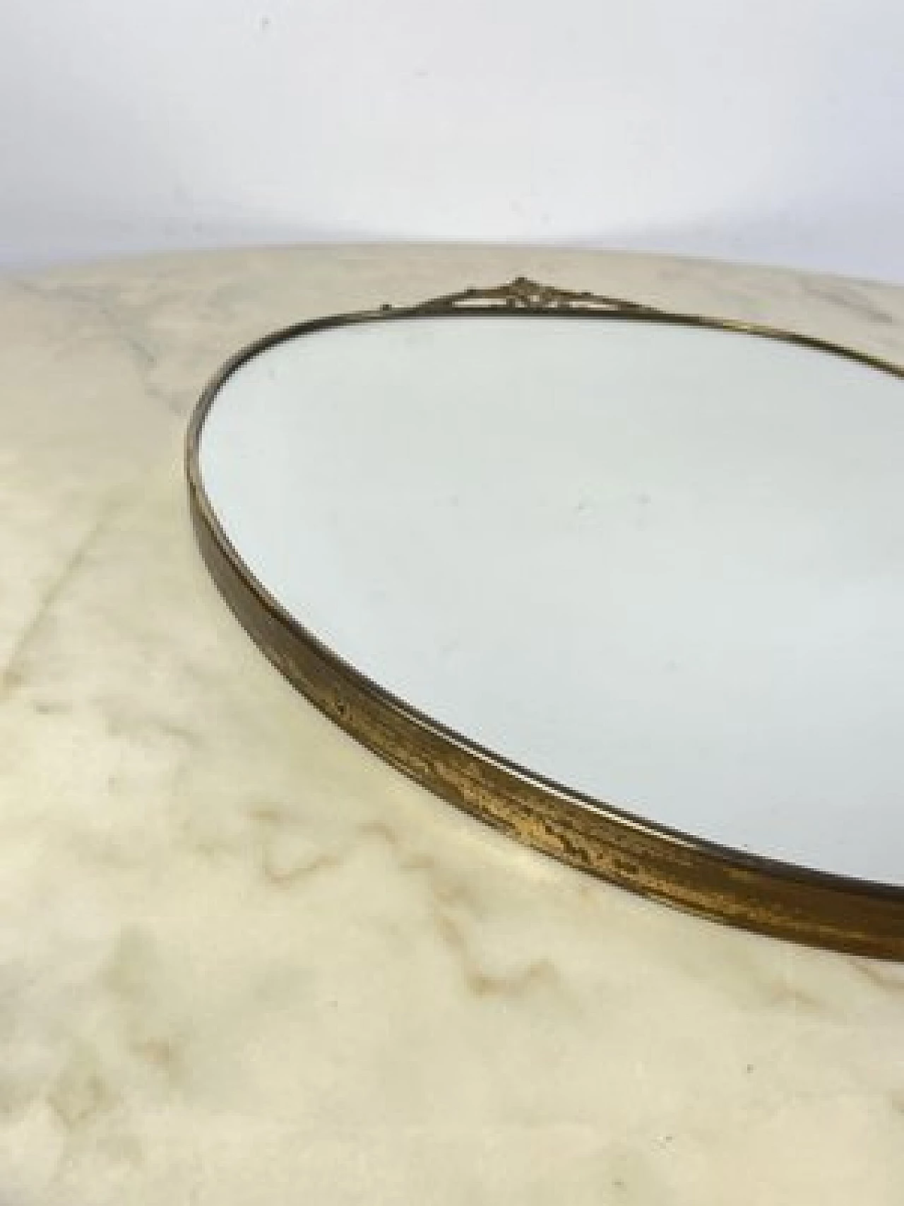 Wall mirror with brass frame, 1960s 11