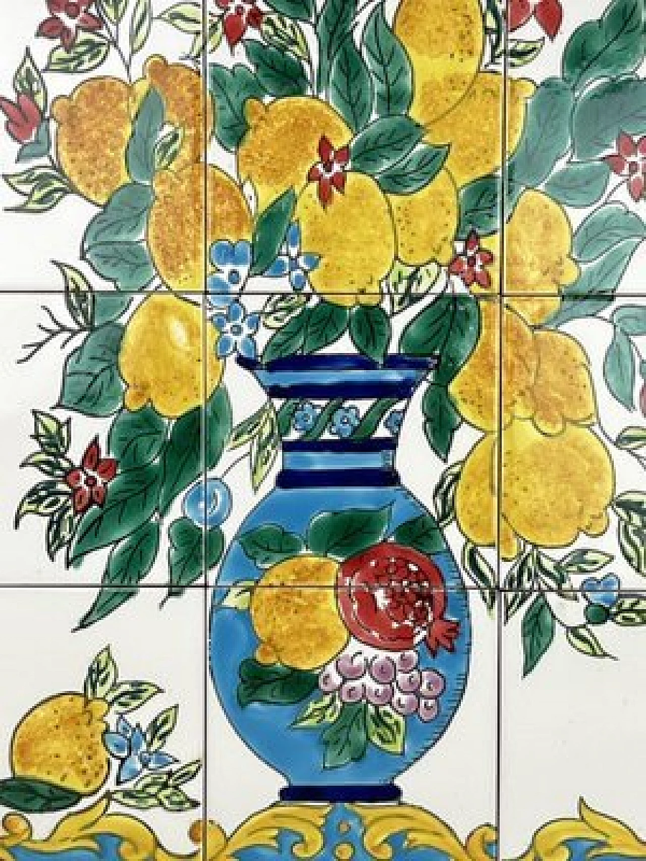Hand-decorated ceramic panel, 1980s 3