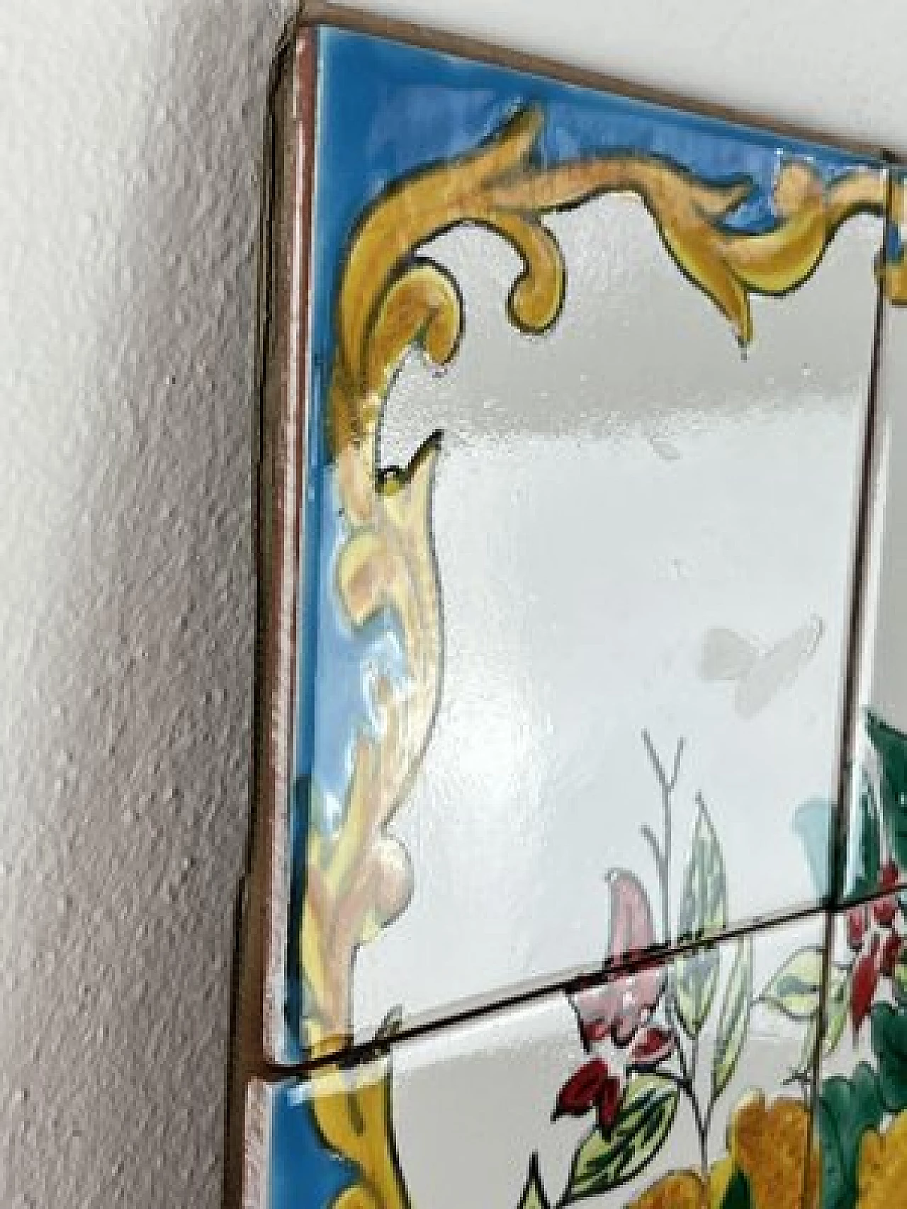 Pannello in ceramica decorata a mano, anni '80 4