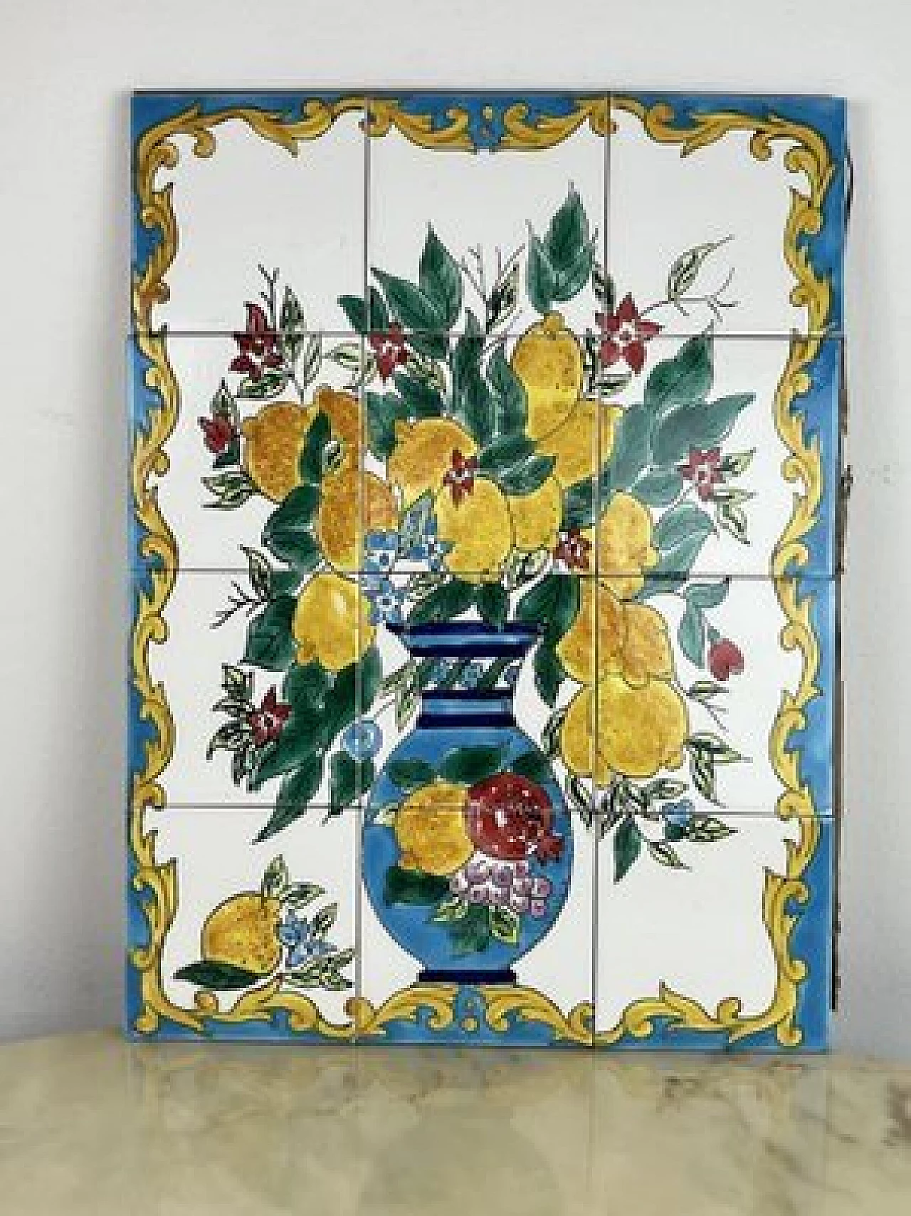 Hand-decorated ceramic panel, 1980s 6