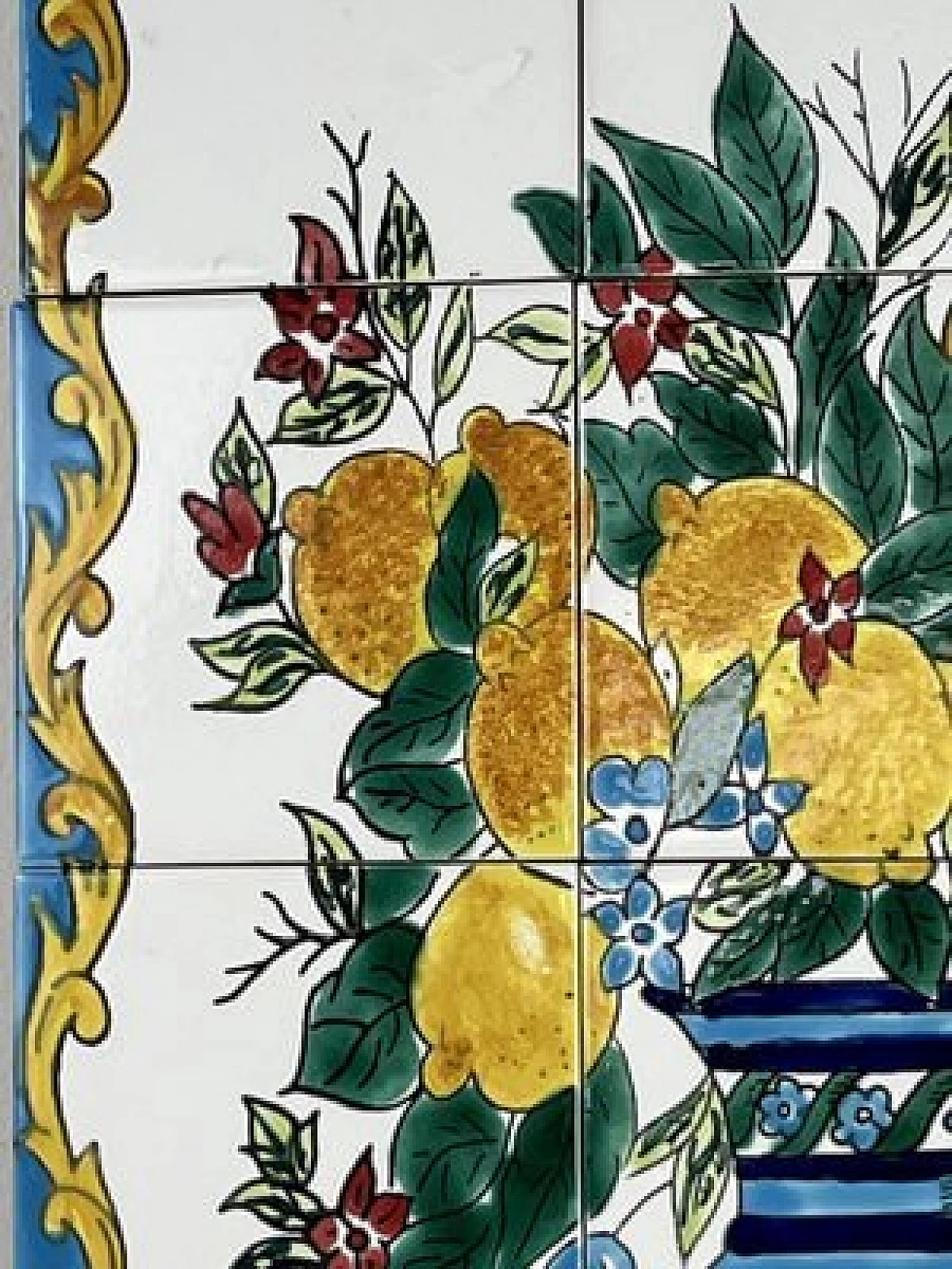Hand-decorated ceramic panel, 1980s 7