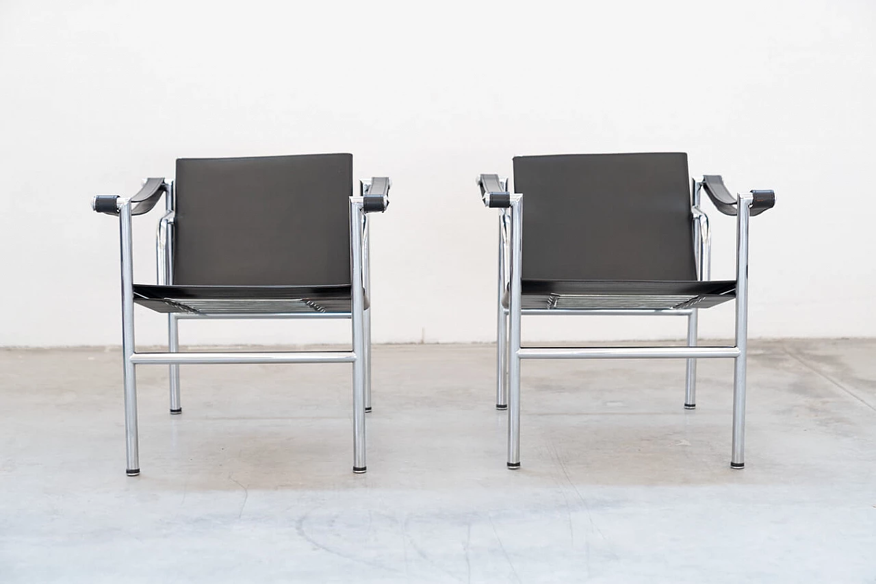 Pair of LC1 armchairs by Le Corbusier for Cassina, 1970s 1