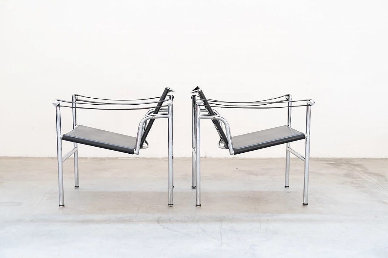 Pair of LC1 armchairs by Le Corbusier for Cassina, 1970s 12