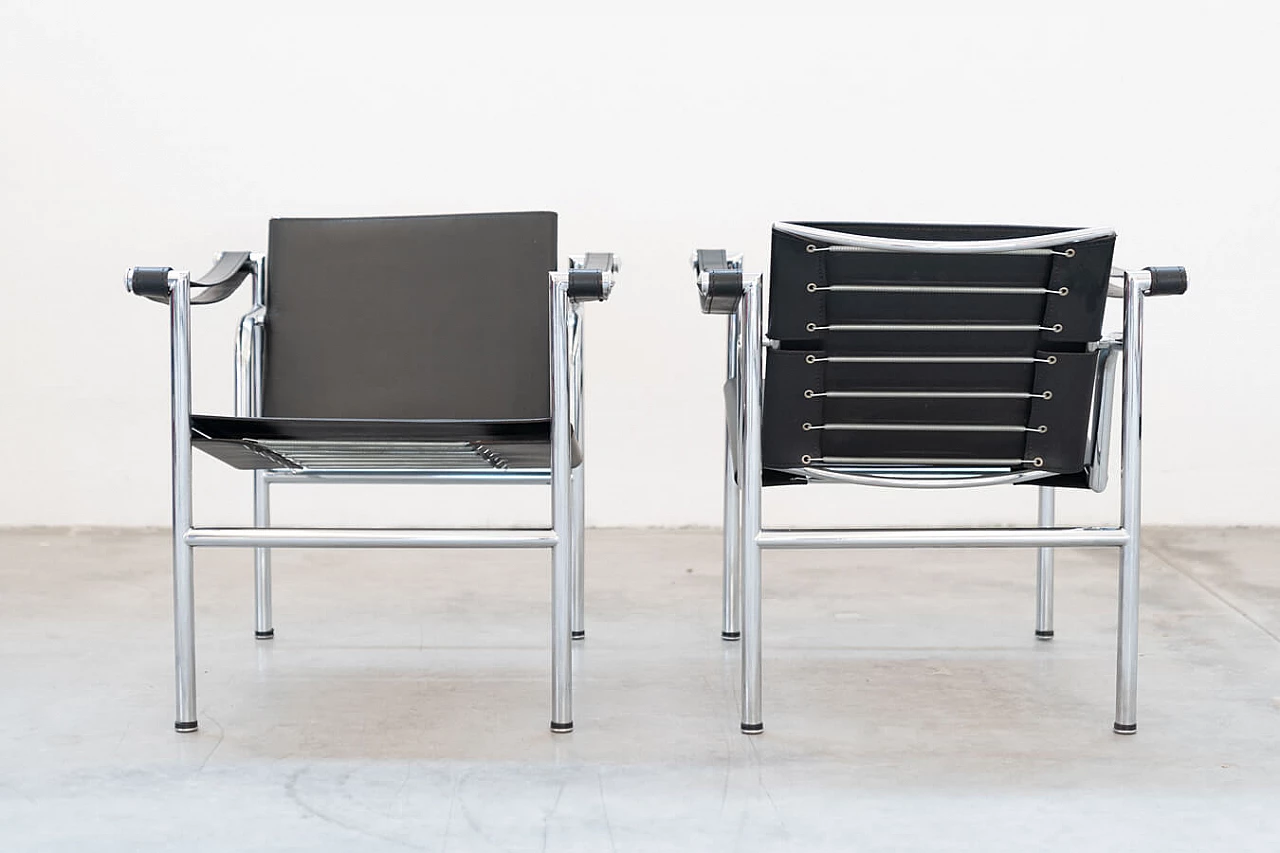 Pair of LC1 armchairs by Le Corbusier for Cassina, 1970s 13