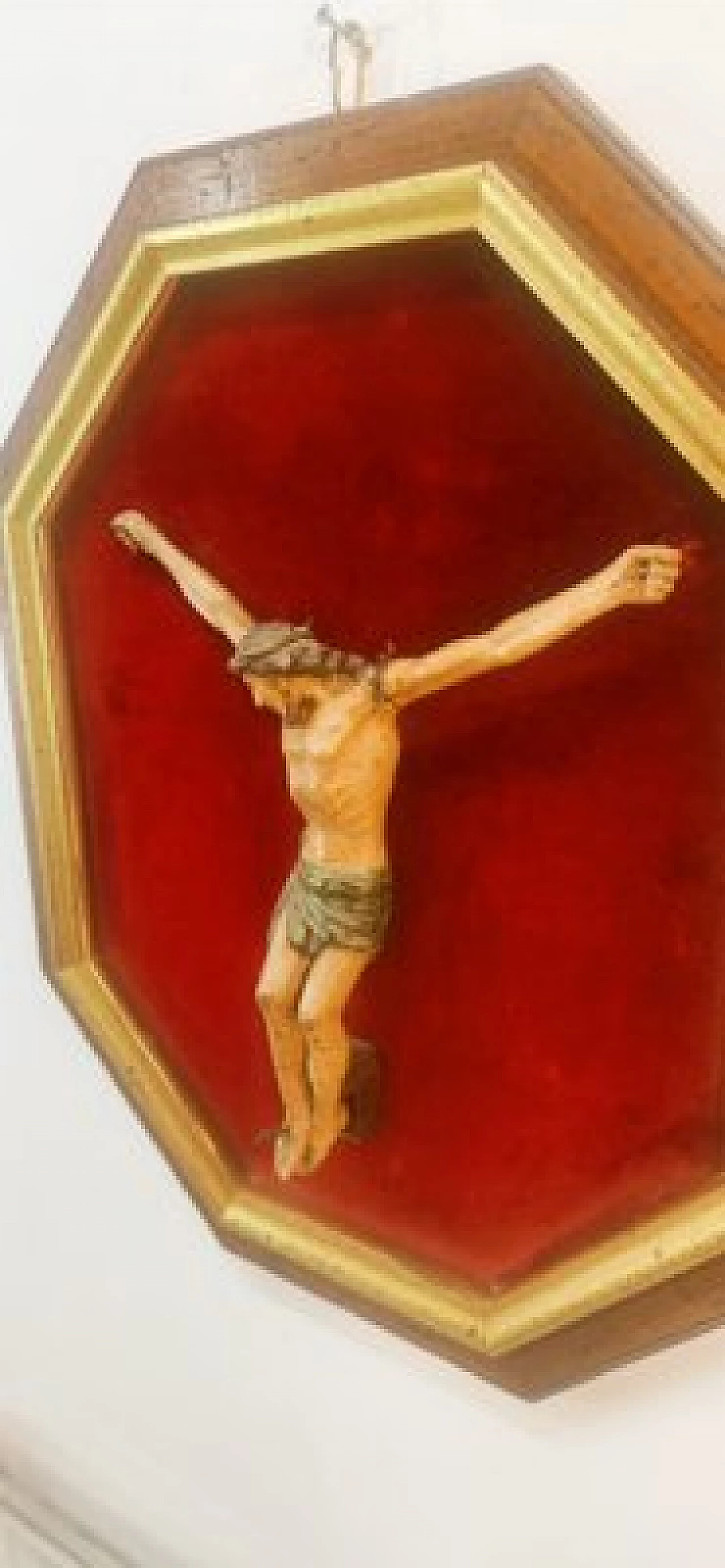 Wood crucified Christ on panel, 19th century 2