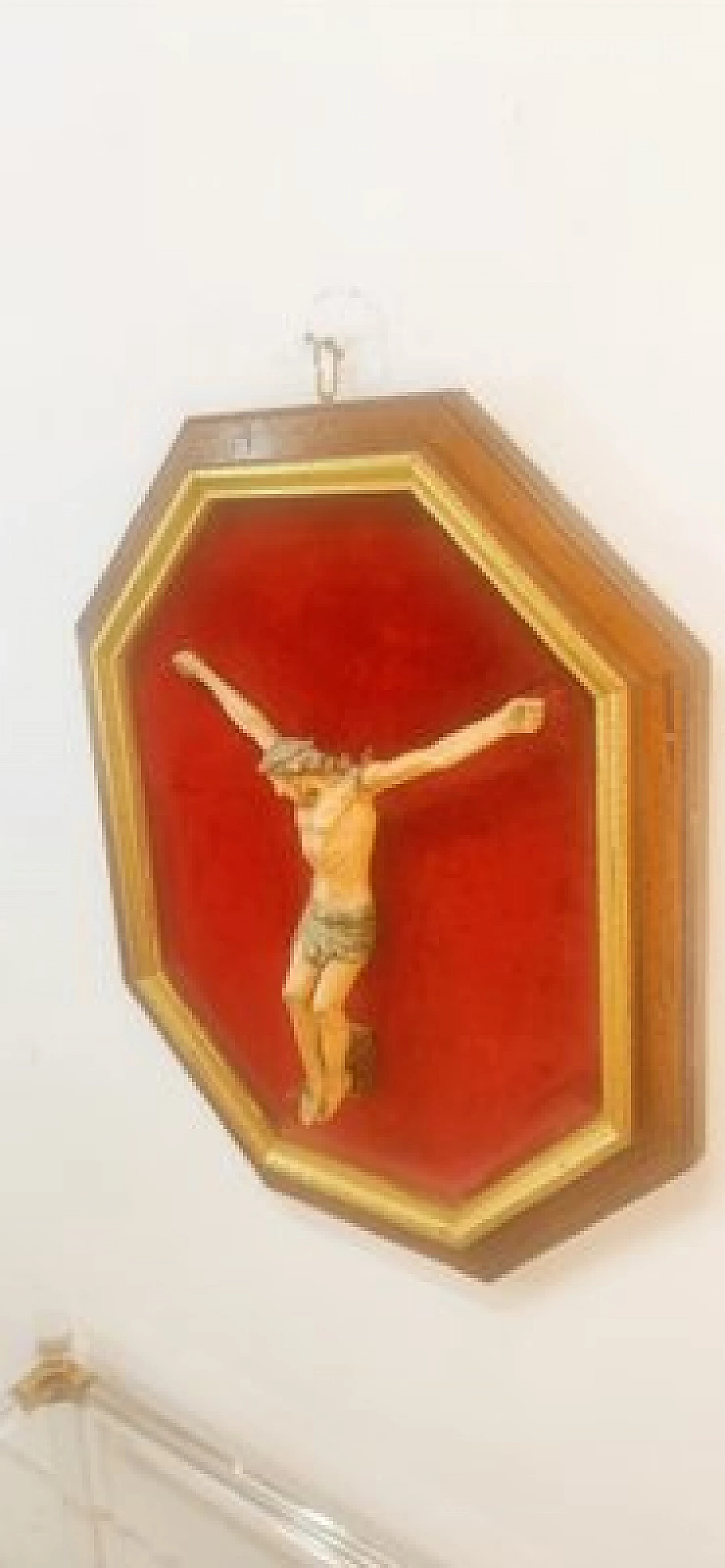 Wood crucified Christ on panel, 19th century 3