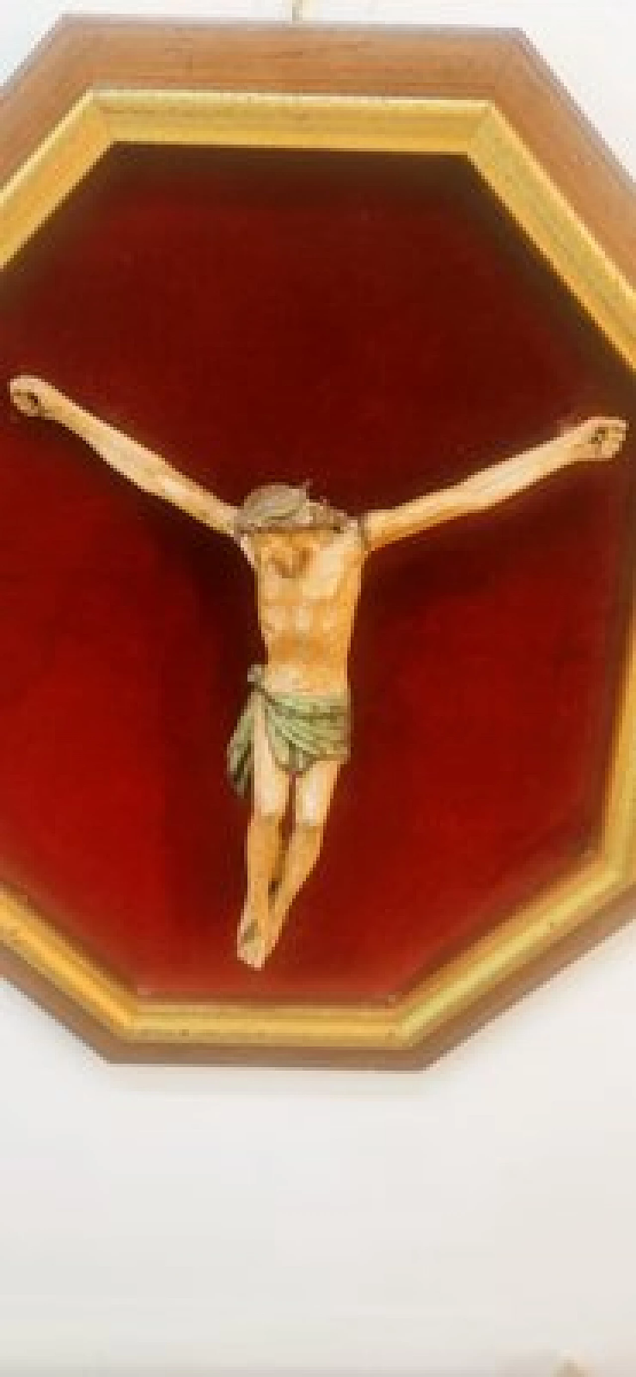 Wood crucified Christ on panel, 19th century 4