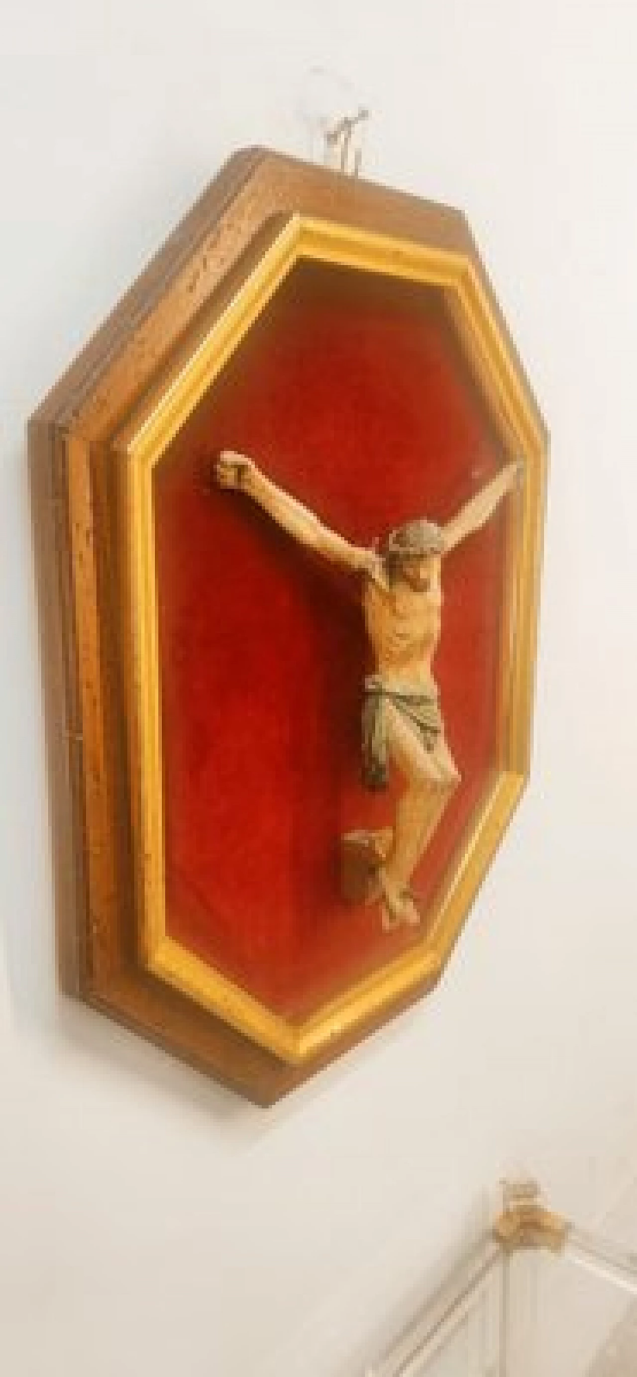 Wood crucified Christ on panel, 19th century 5