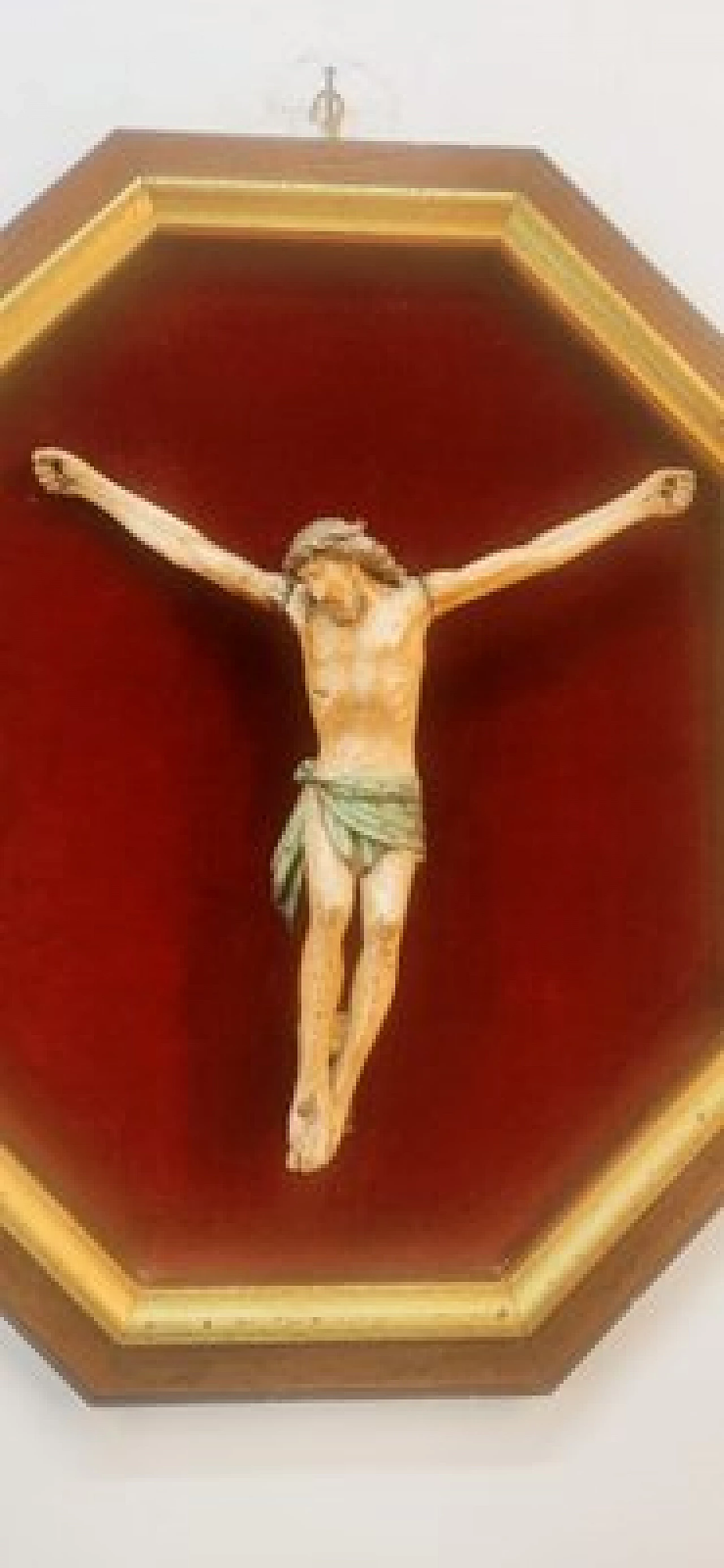 Wood crucified Christ on panel, 19th century 6