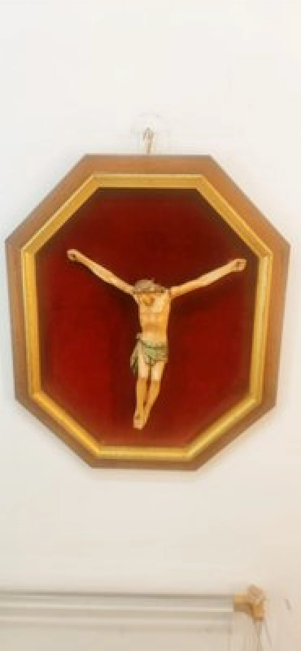 Wood crucified Christ on panel, 19th century 7