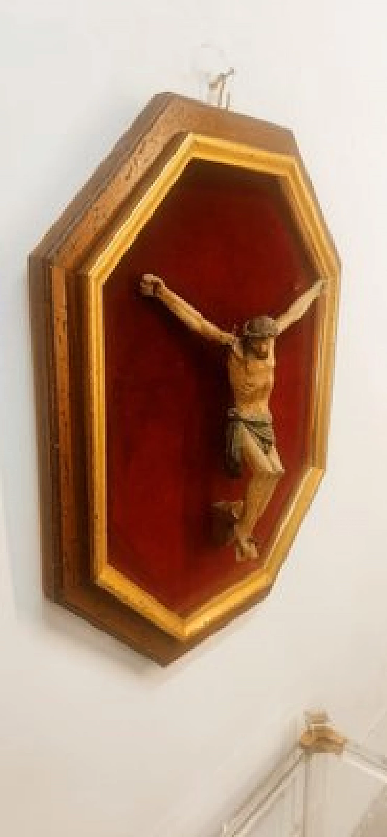 Wood crucified Christ on panel, 19th century 9