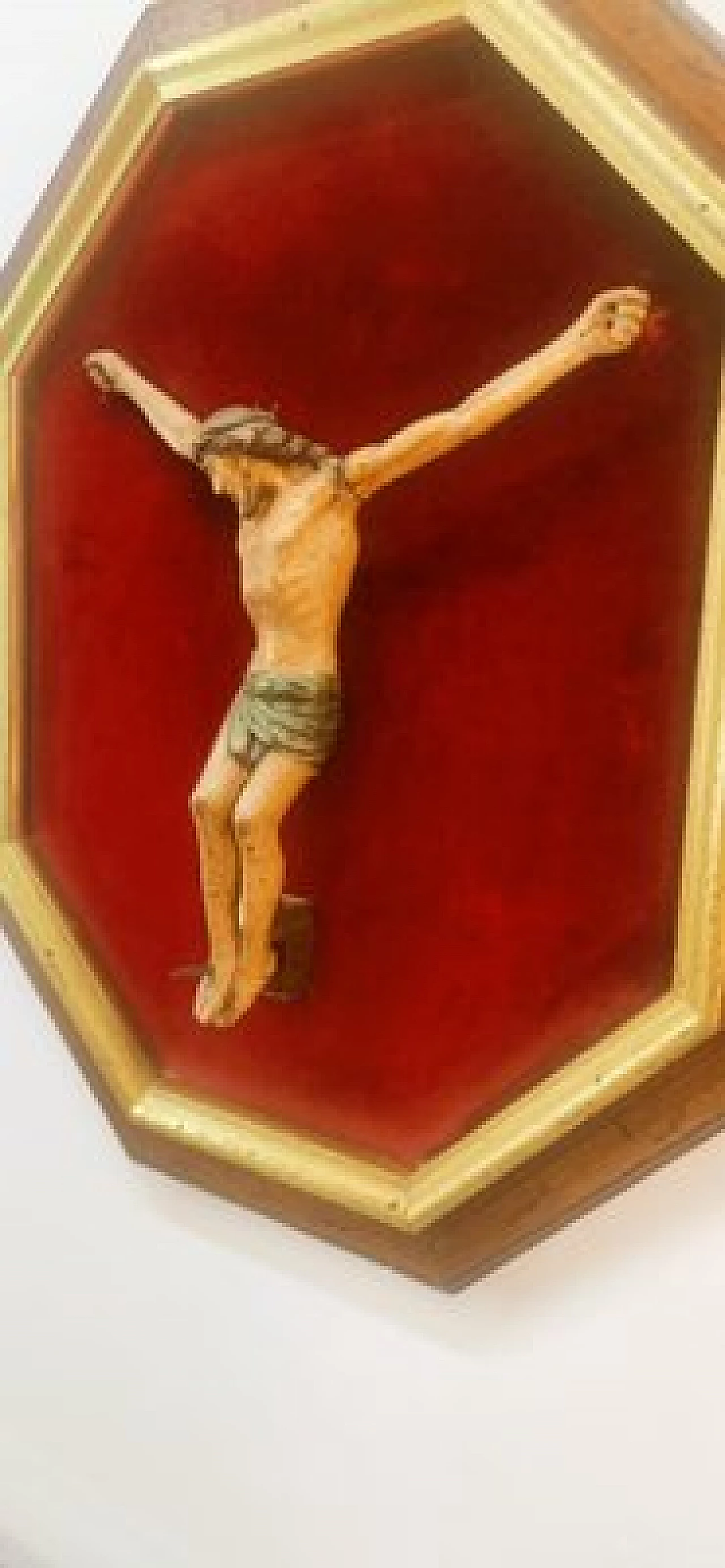 Wood crucified Christ on panel, 19th century 10