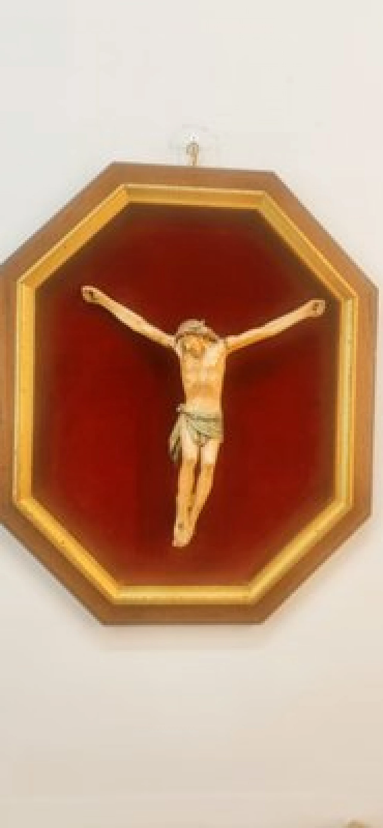 Wood crucified Christ on panel, 19th century 11