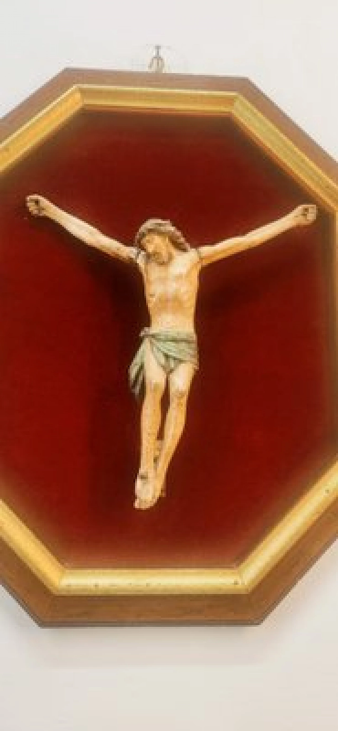 Wood crucified Christ on panel, 19th century 12