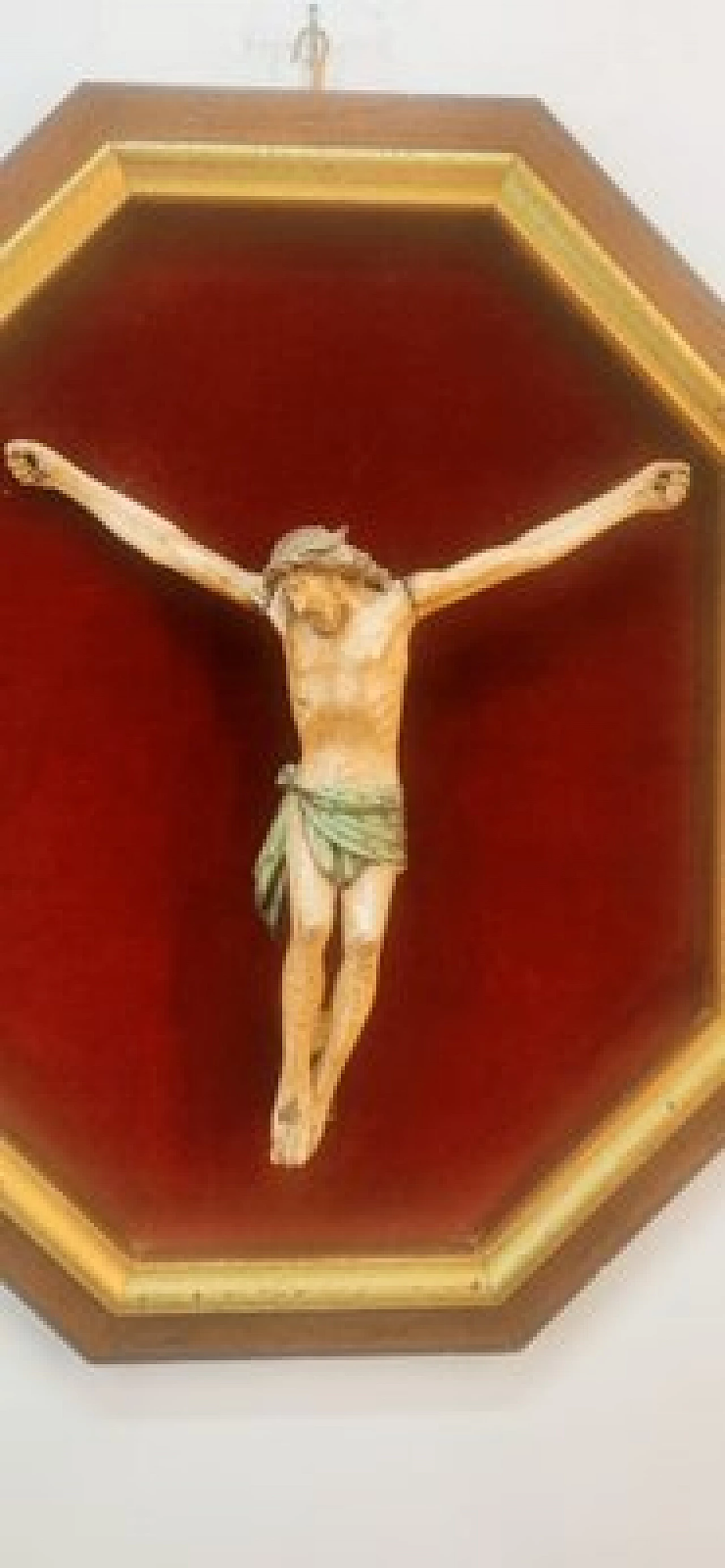 Wood crucified Christ on panel, 19th century 13