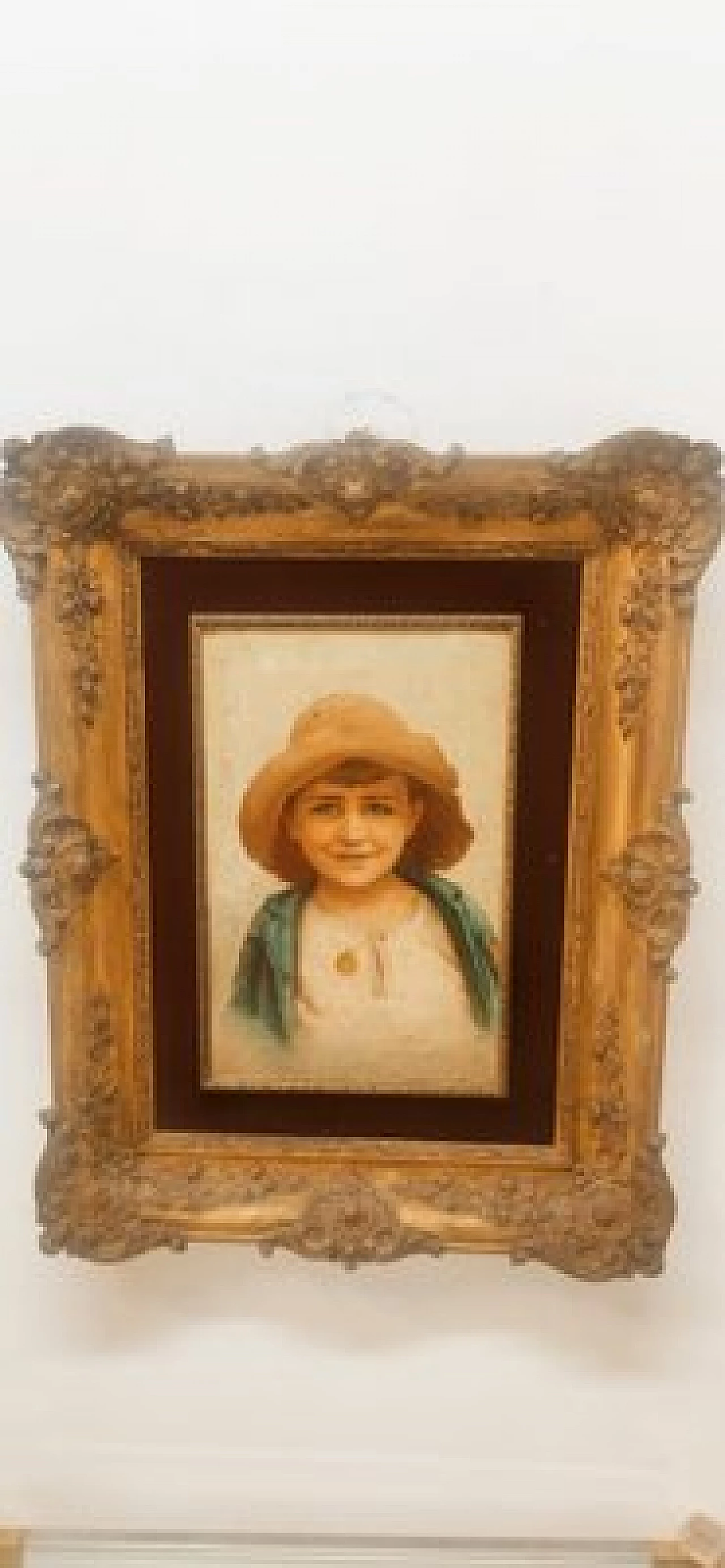 L. De Luca, ritratto di ragazza, dipinto a olio su tela, '800 3