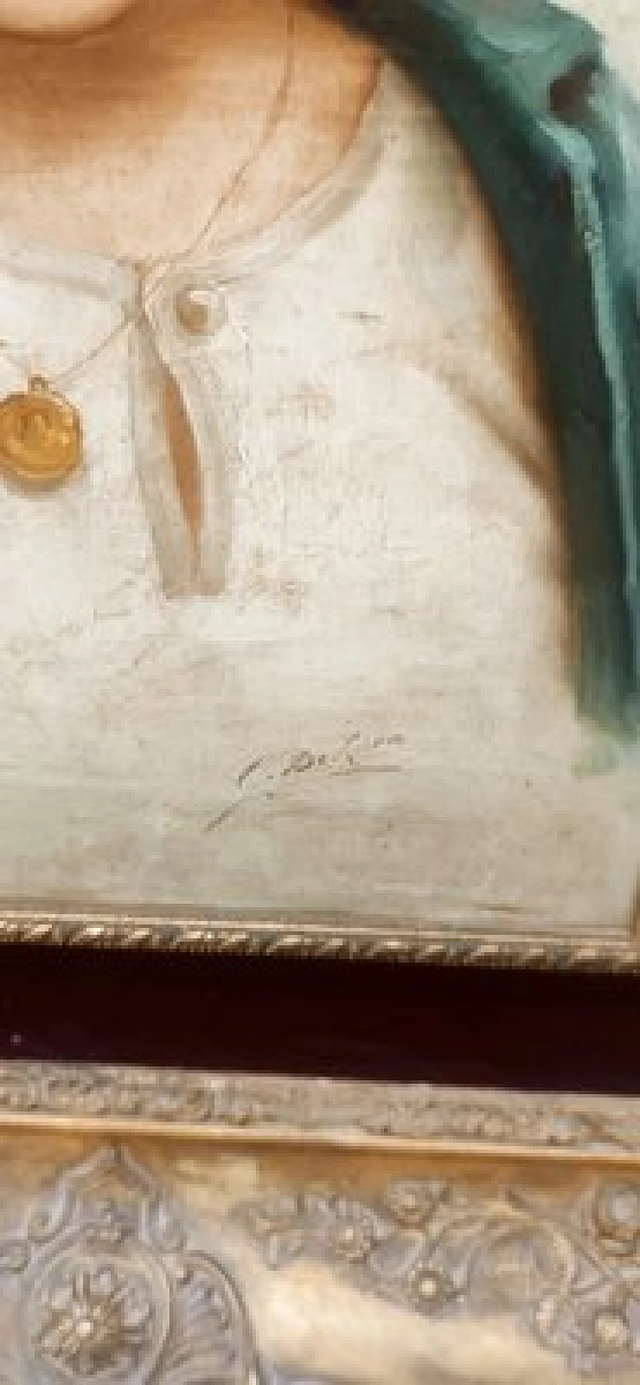 L. De Luca, ritratto di ragazza, dipinto a olio su tela, '800 5