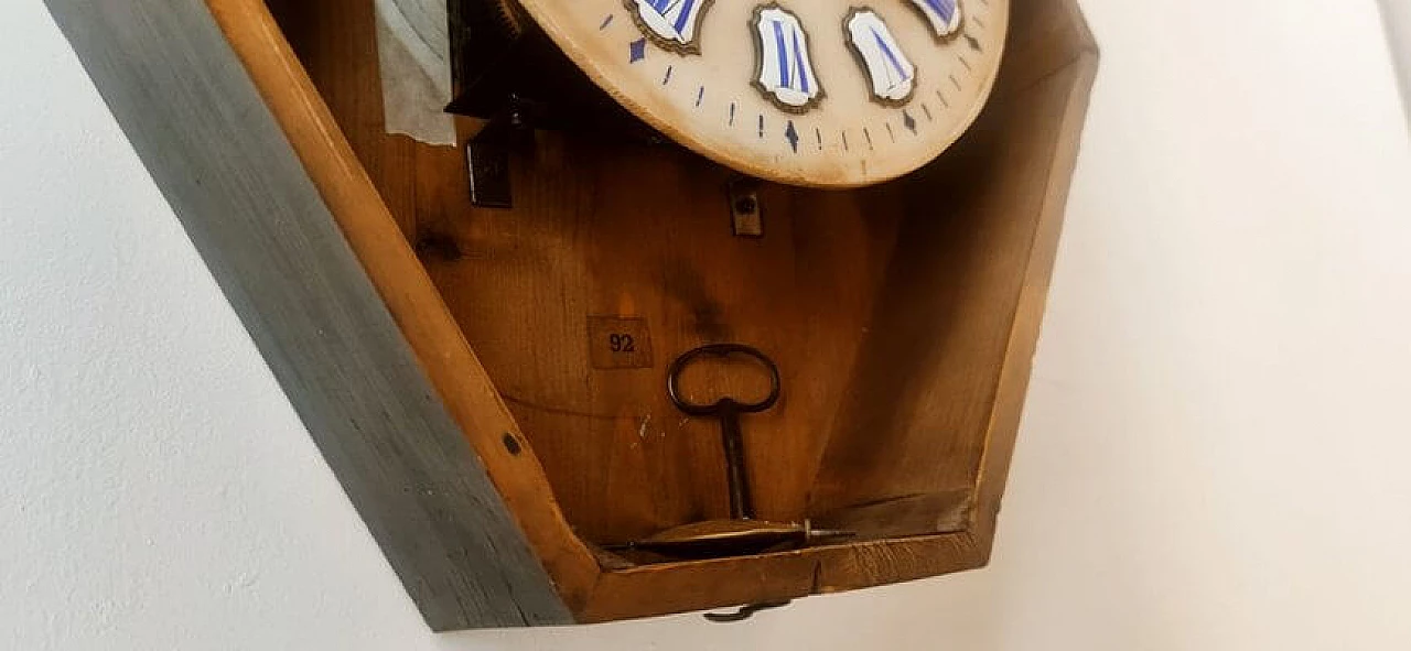 Orologio da parete in legno, anni '50 3