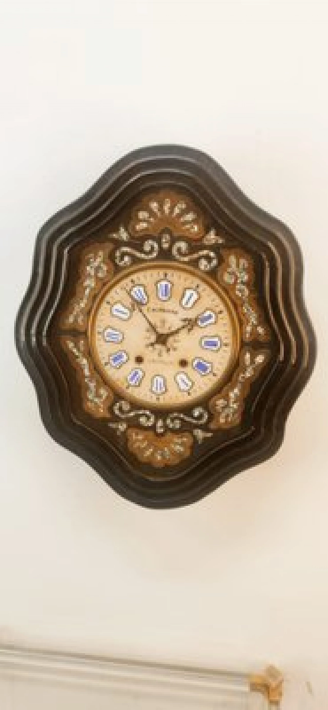 Orologio da parete in legno, anni '50 4
