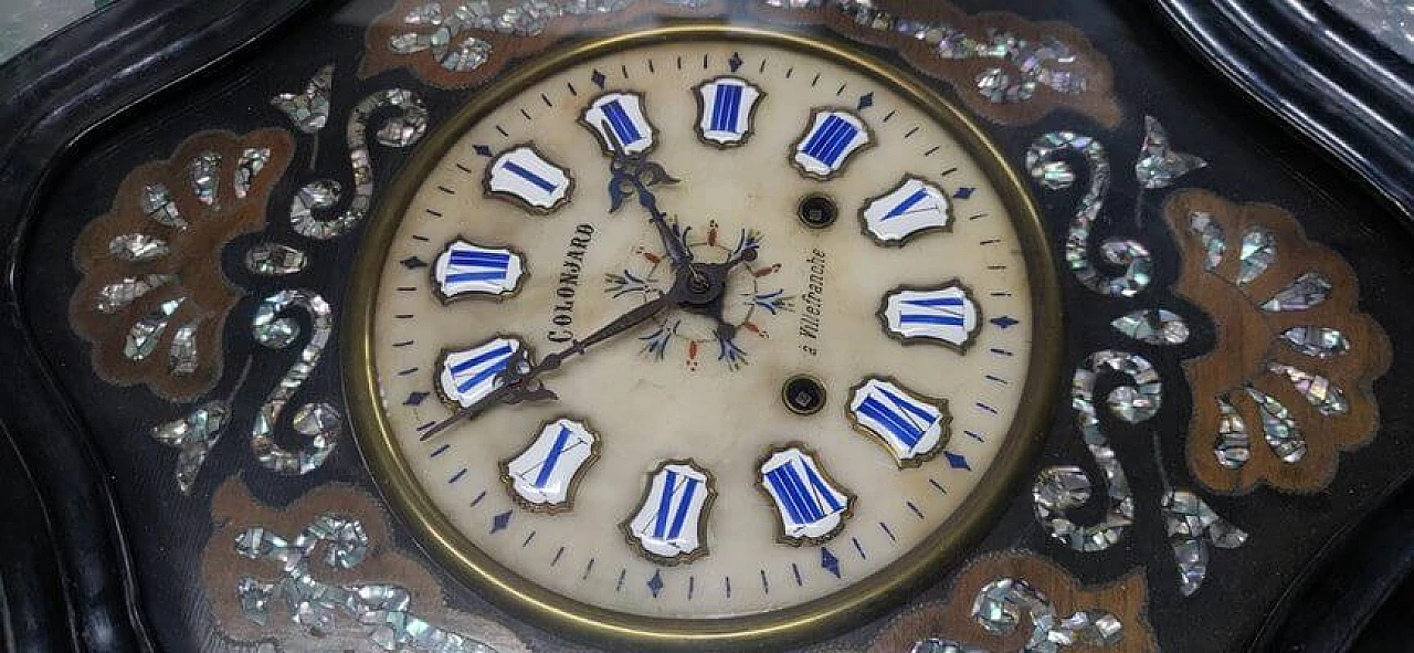 Orologio da parete in legno, anni '50 13