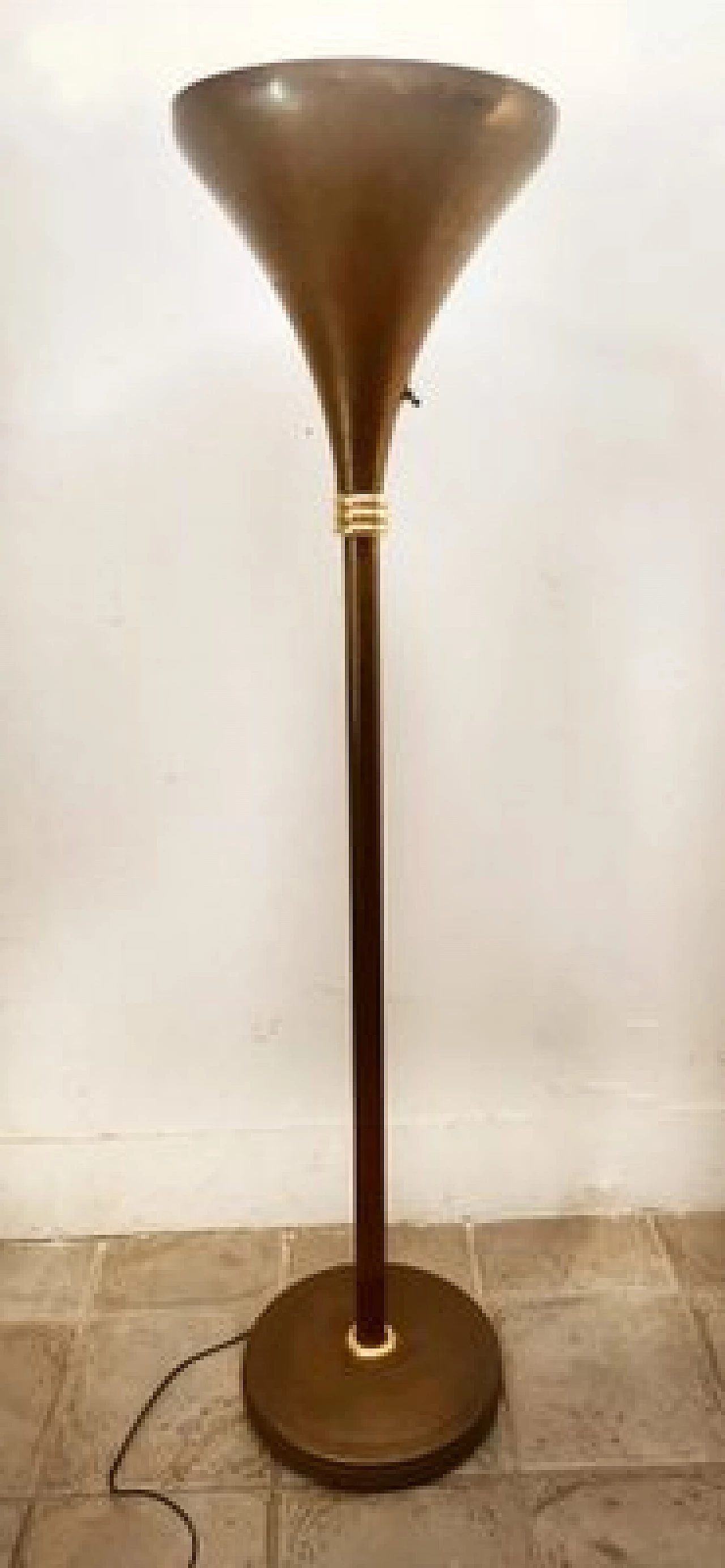 Art Deco brass floor lamp, 1940s 1