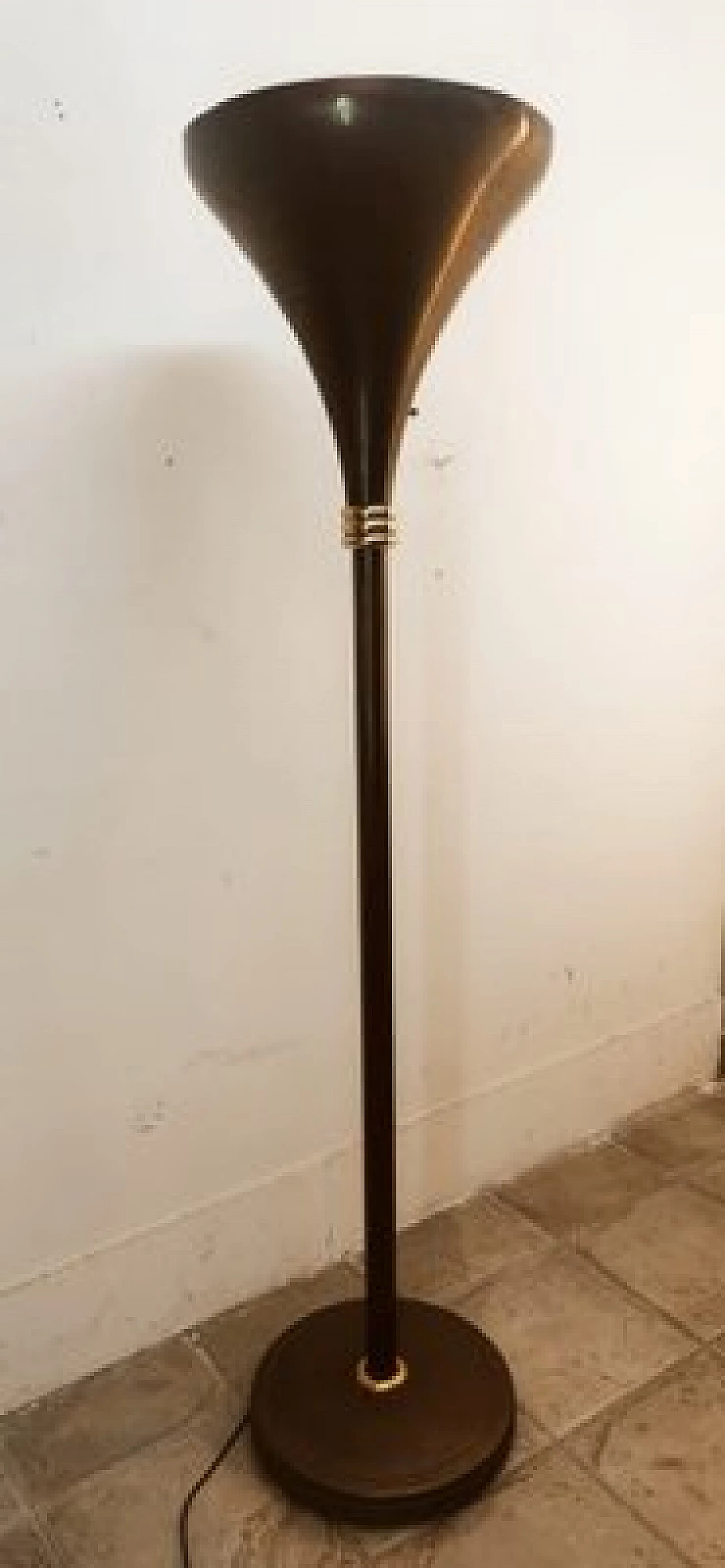 Art Deco brass floor lamp, 1940s 15