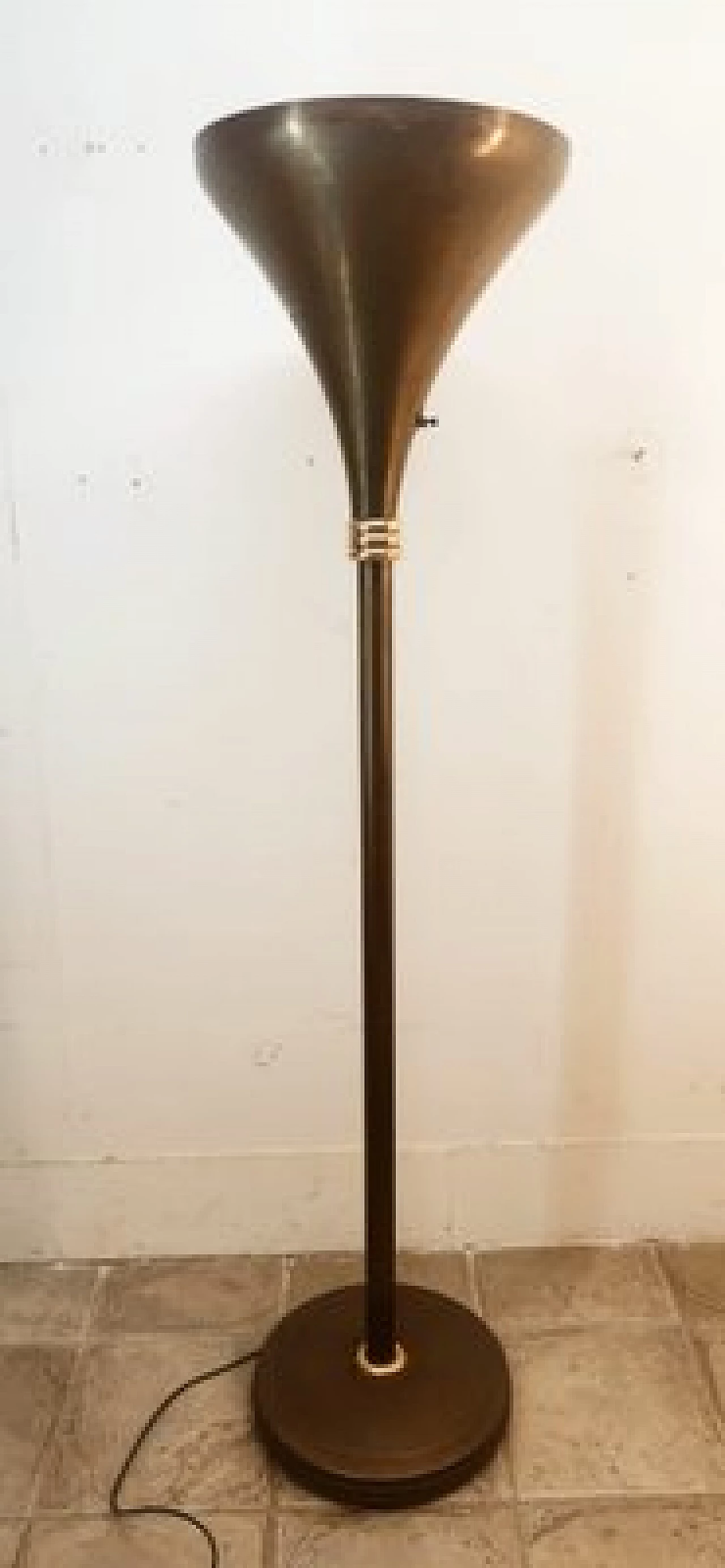 Art Deco brass floor lamp, 1940s 18