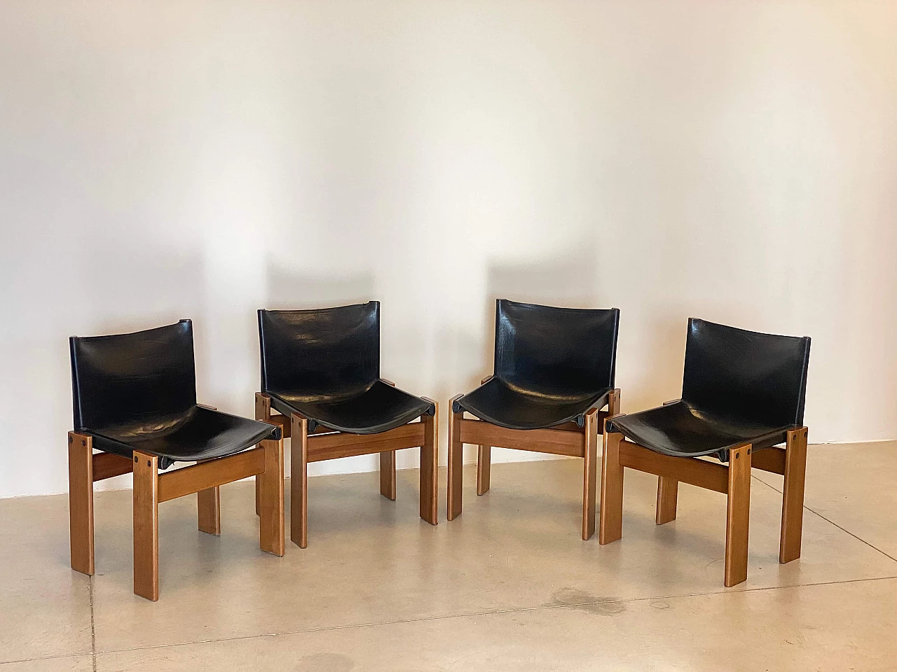 4 Monk chairs by Afra and Tobia Scarpa for Molteni, 1970s 3