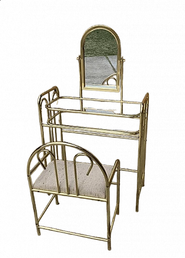 Brass dressing table and stool, 1950s