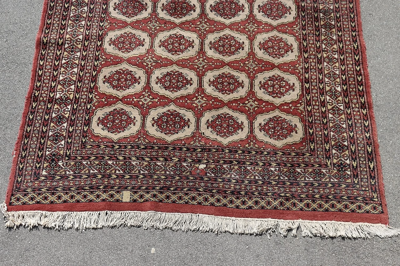 Hand-knotted wool Bokhara carpet, 1930s 2