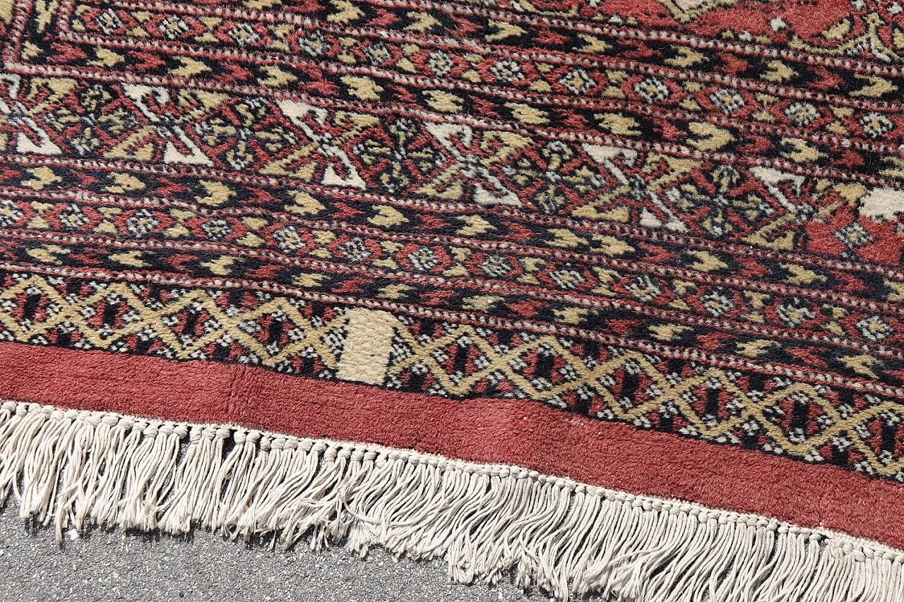 Hand-knotted wool Bokhara carpet, 1930s 4