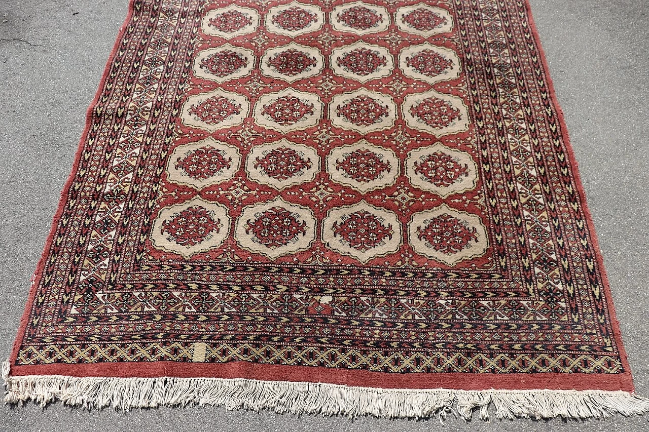 Hand-knotted wool Bokhara carpet, 1930s 5